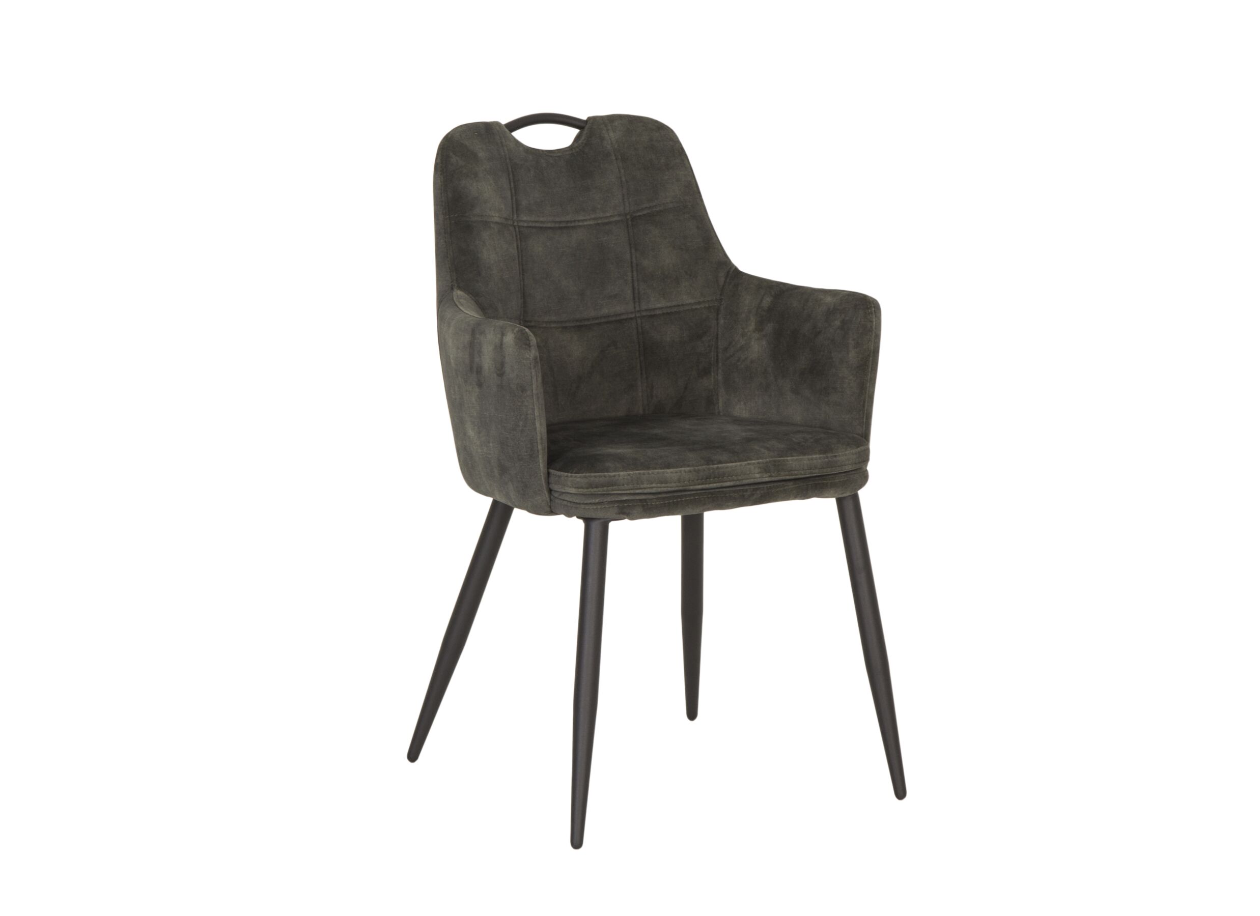 Chaise coque tissu vert - Chaise coque 58,5x53x87,5cm - tissu - gris