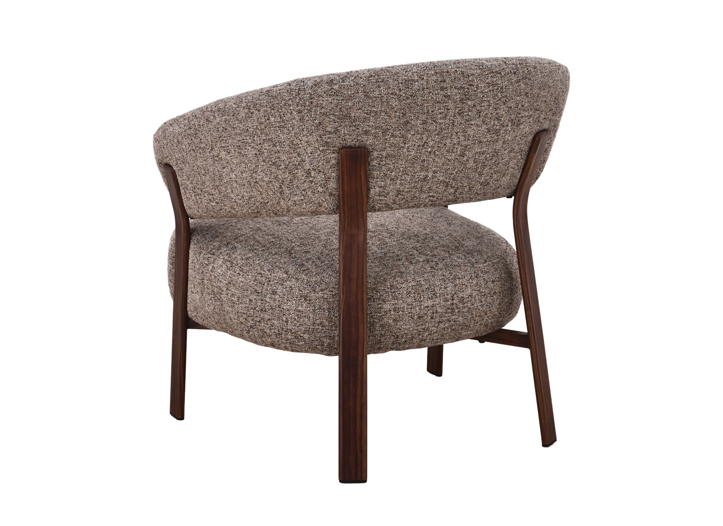 Aperçu - Fauteuil Embo 72x78x76cm - stof & metaal - walnoot