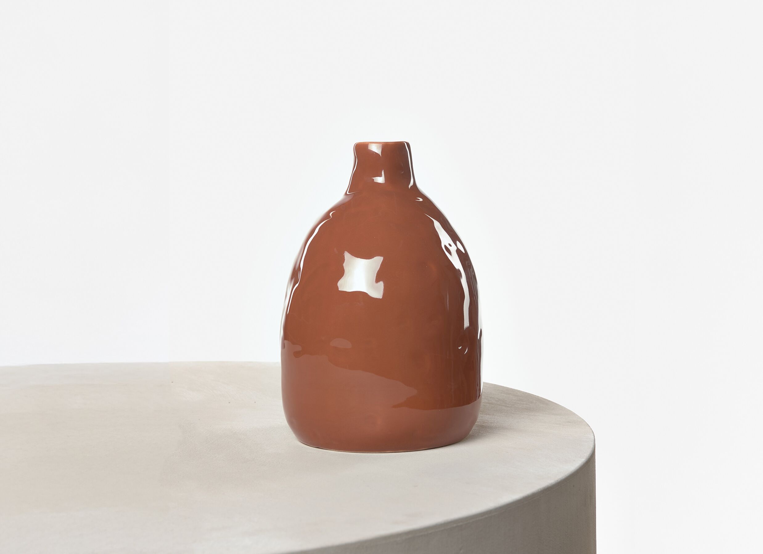 Vaas Ø20cm - keramiek - roestbruin - Vase Ø20cm - céramique - brun rouille