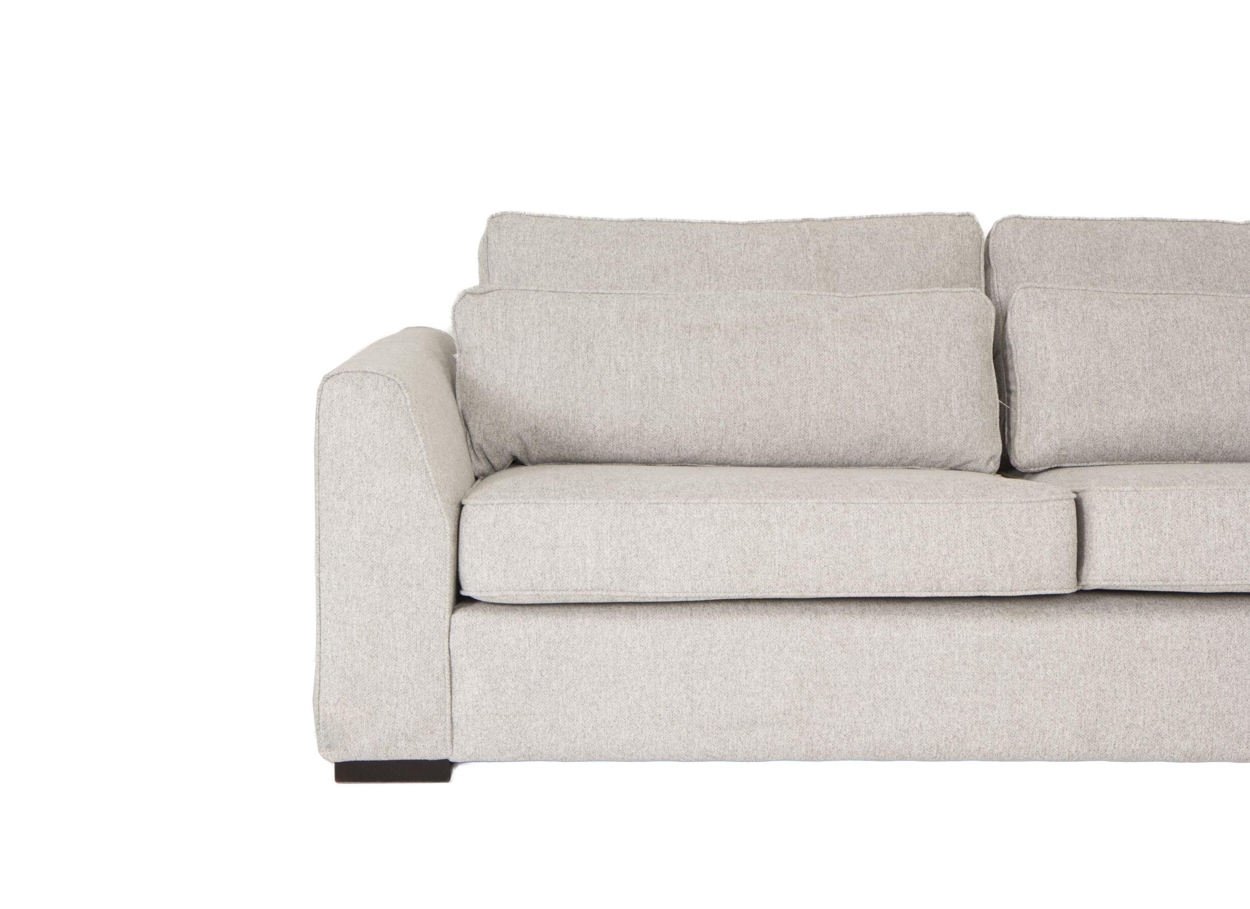 Canapé d'angle Alcamo 331x184cm - tissu - gris avec pouf