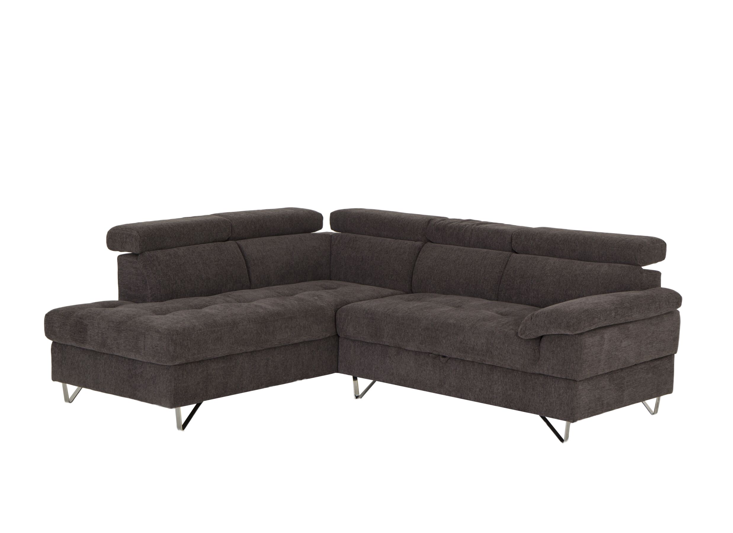 Hoeksalon Sirocco 230x200cm - stof - donkergrijs met bedfunctie