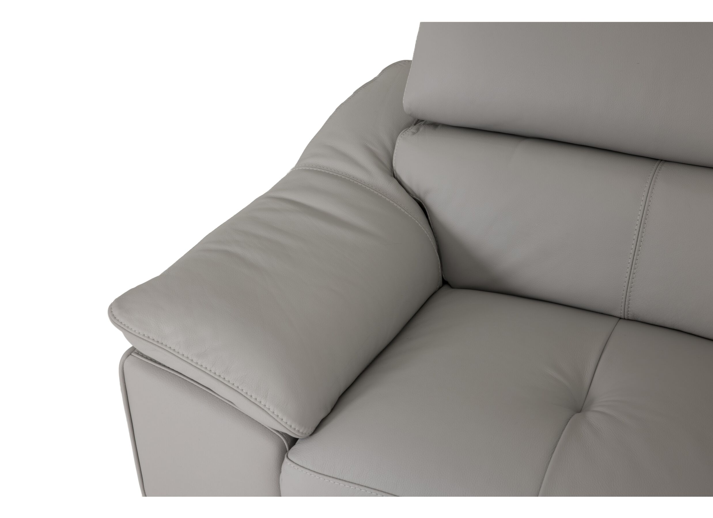 Hoeksalon Sun 298x238cm - leder - grijs met relax
