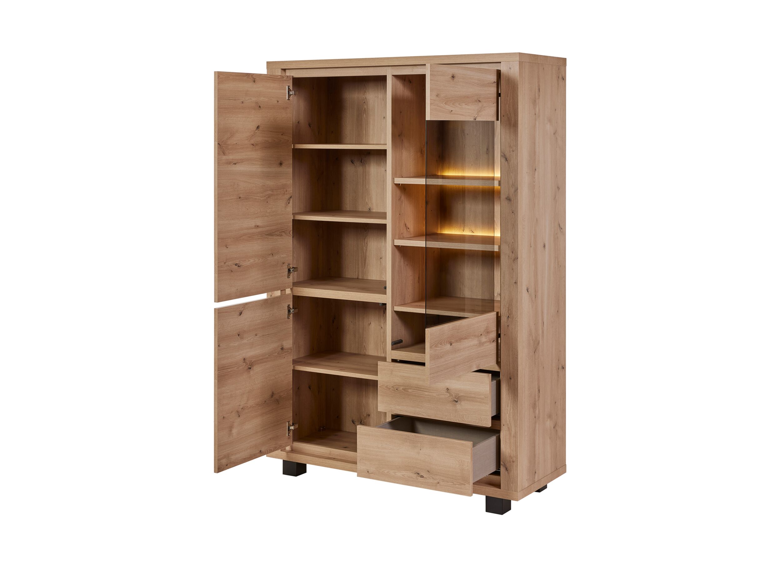 Indeling - Vitrinekast Uri 128cm - decor - hudson oak