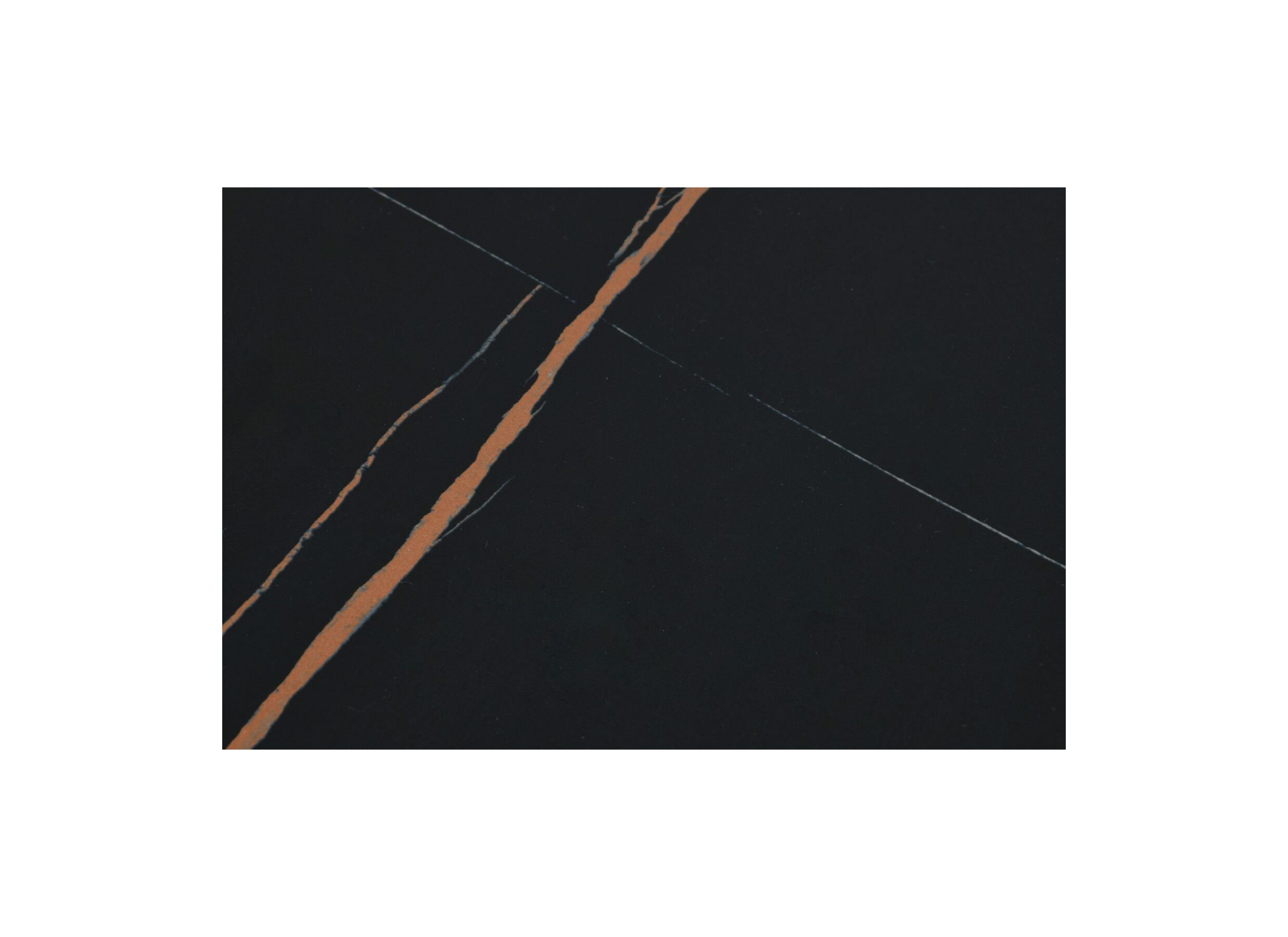 Detail - Table basse Indy 120x60cm - placage & céramique - marron noir