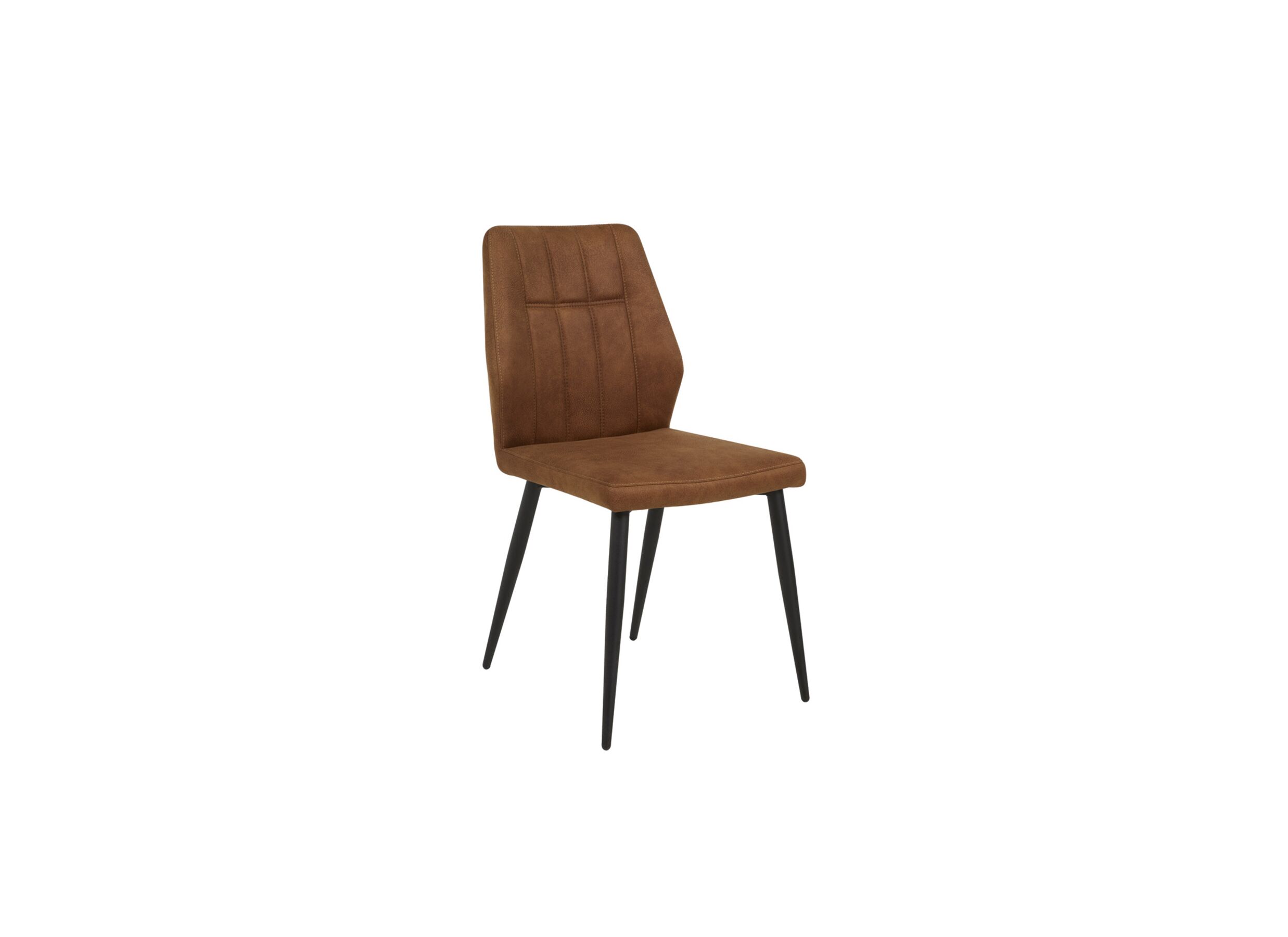 Chaise tissu cognac - Chaise 47x55x89cm - tissu - cognac