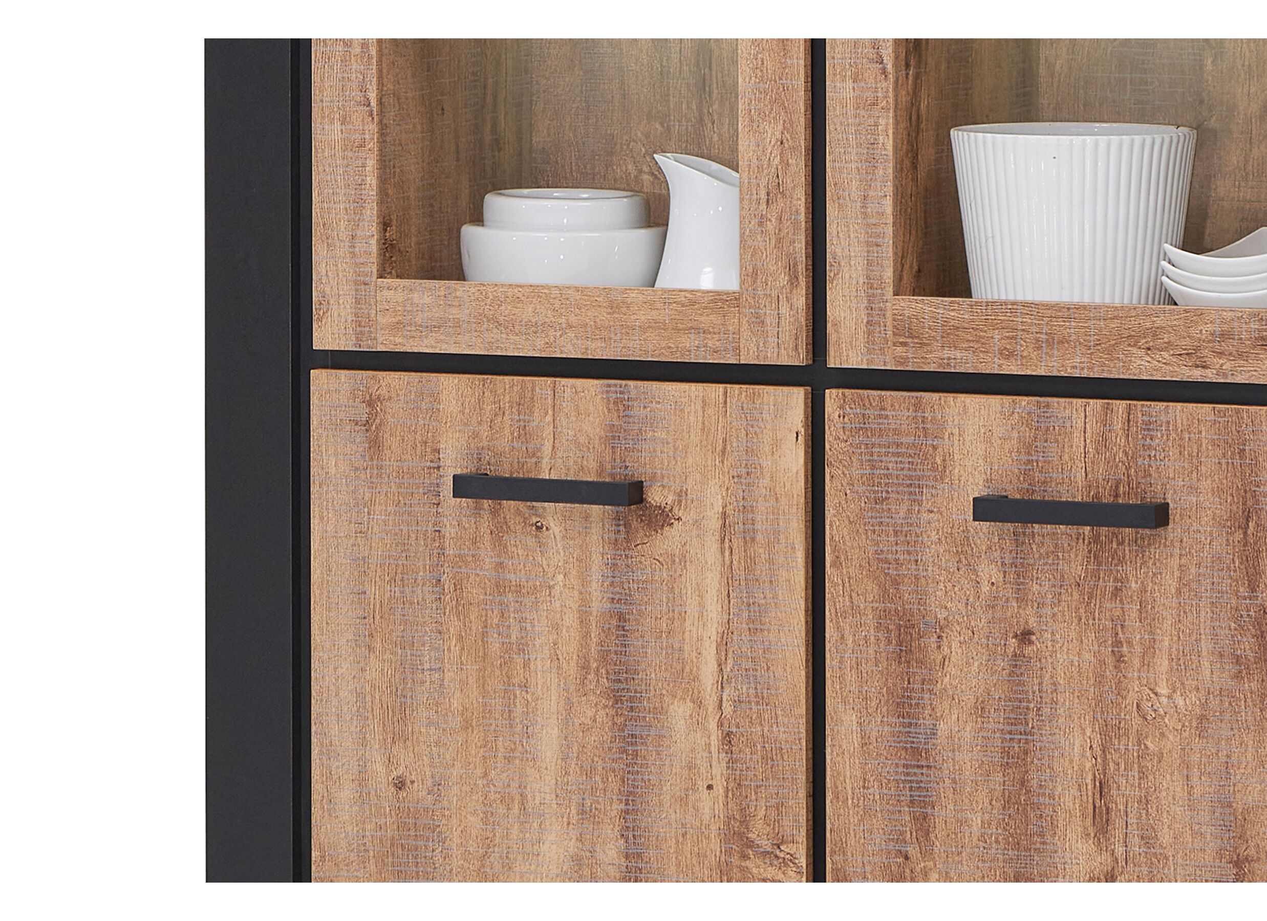 Vitrinekast Estrella 126cm - decor - industrial oak