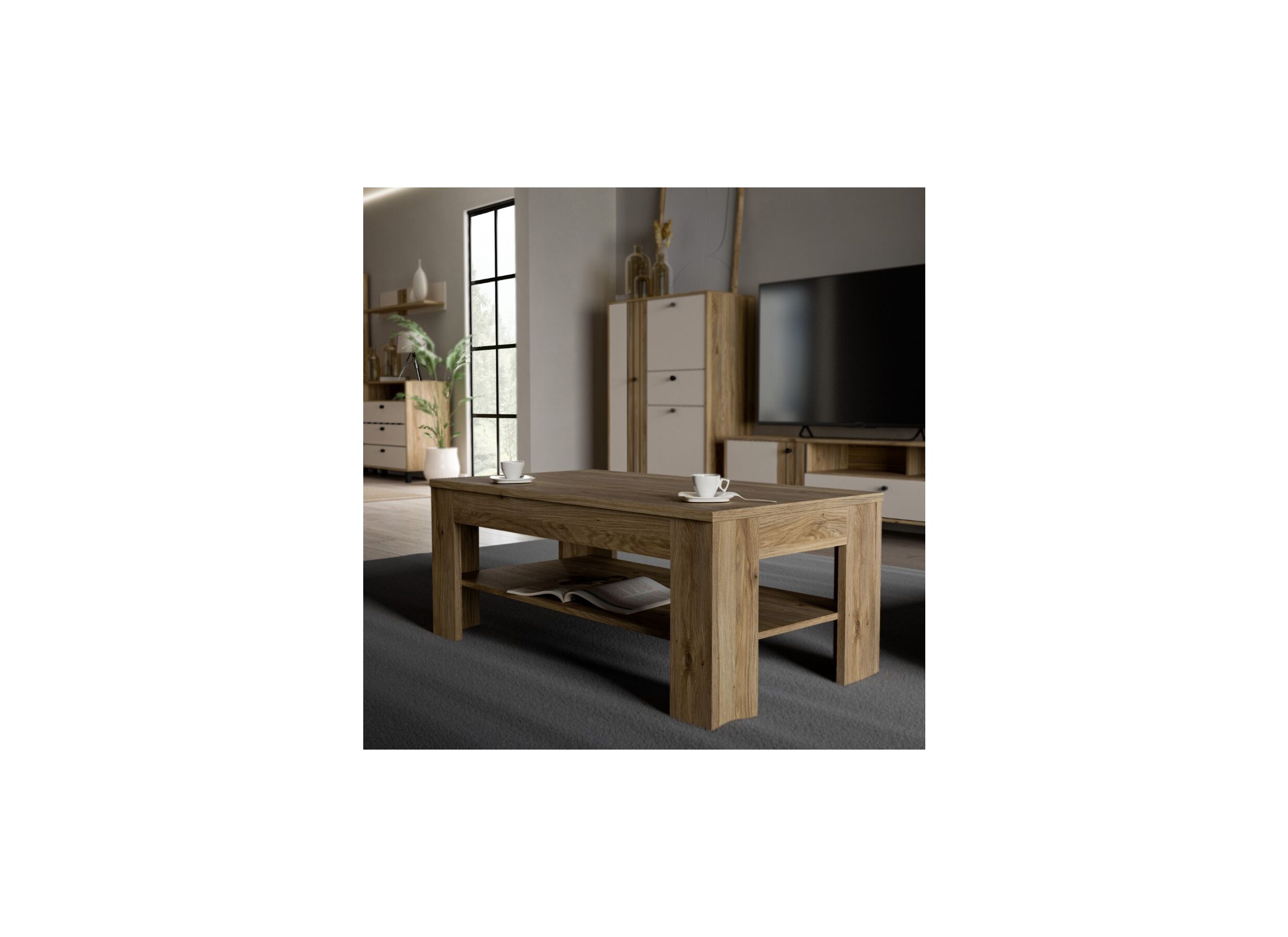 Foto ambiance - Table basse Killarney 110x60x46cm - décor - mauvella oak
