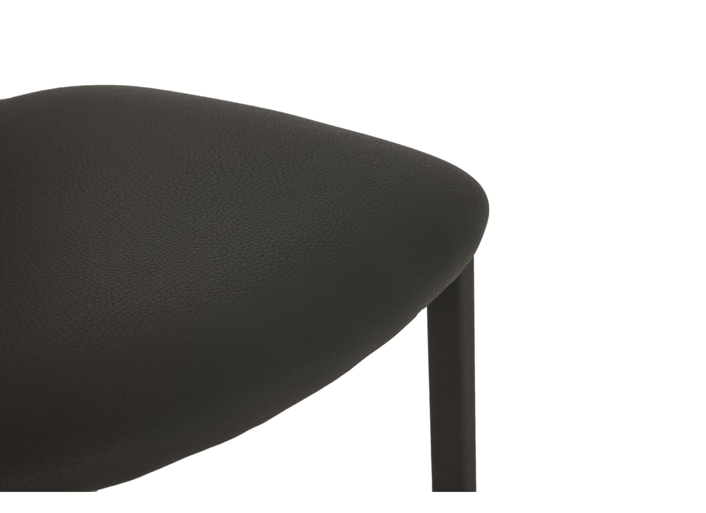 Chaise Lugano 46,5x55x81,5cm - acier/similicuir -anthracite