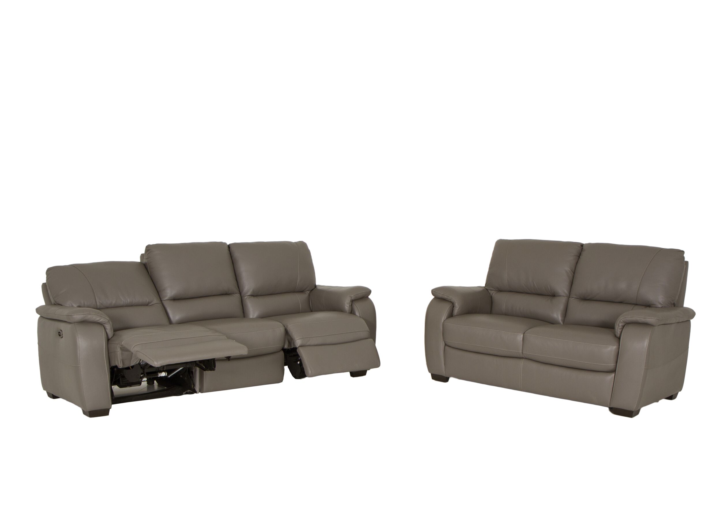 Zetel Barbiero 3+2-zit - leder - elephant taupe met relax