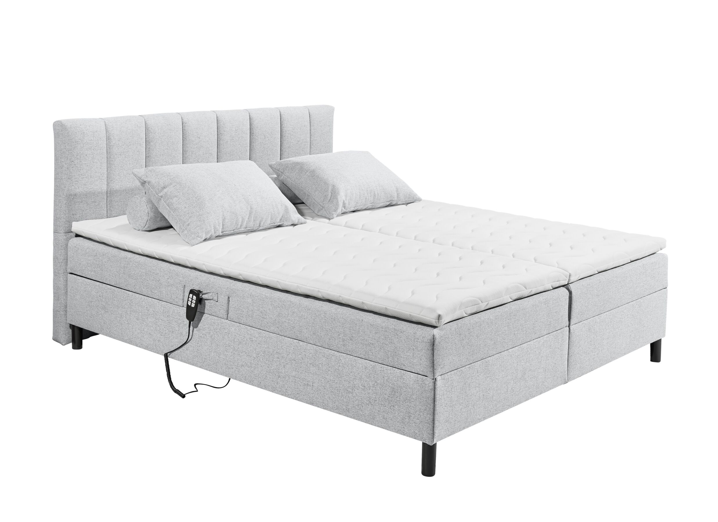 Plus Important - Lit box Miralindo 160x200cm - tissu - silver électrique