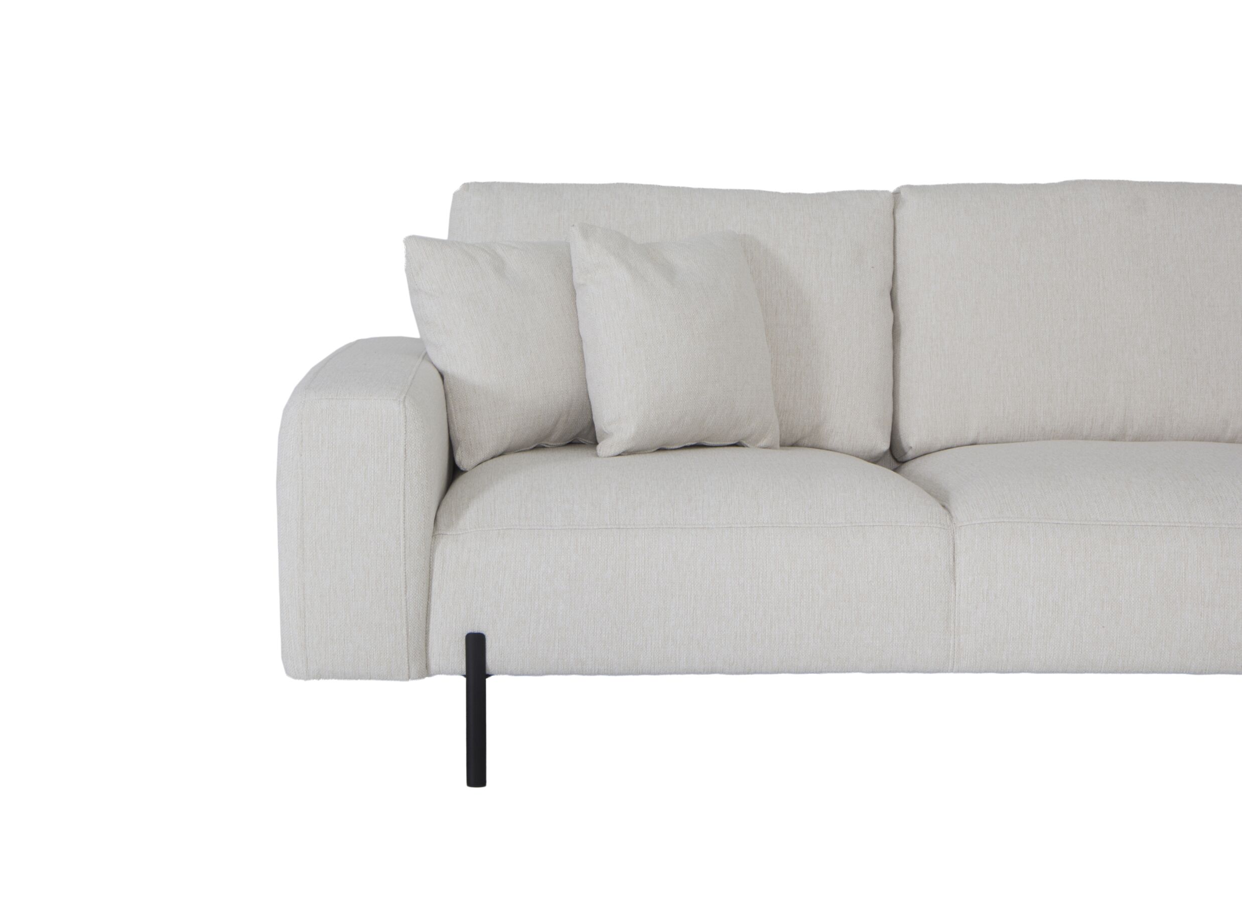 Canapé d'angle Celaya 298x223cm - tissu - ecru