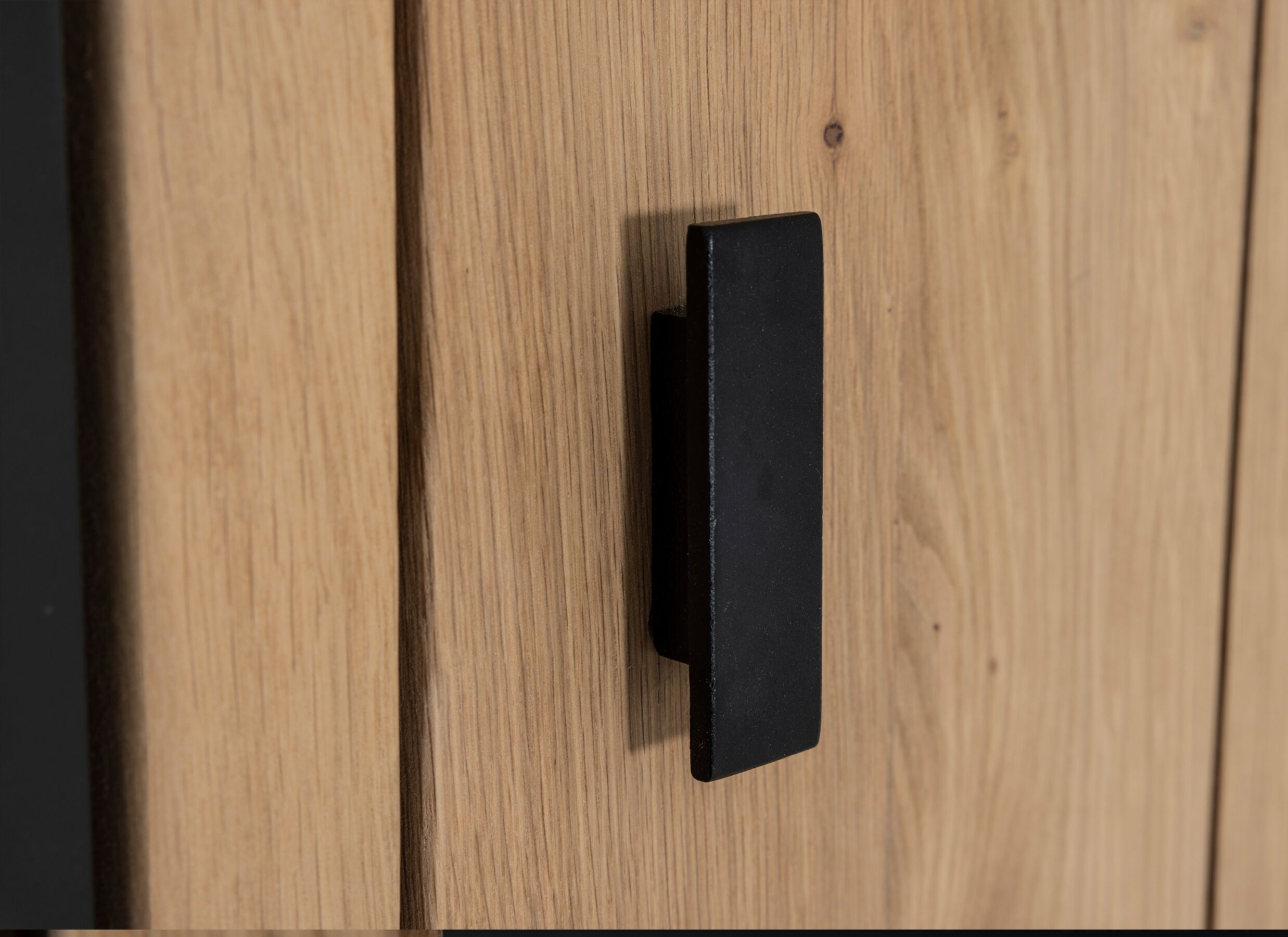 Detailfoto - Vitrinekast Grimaldi 230cm - eik massief - naturel