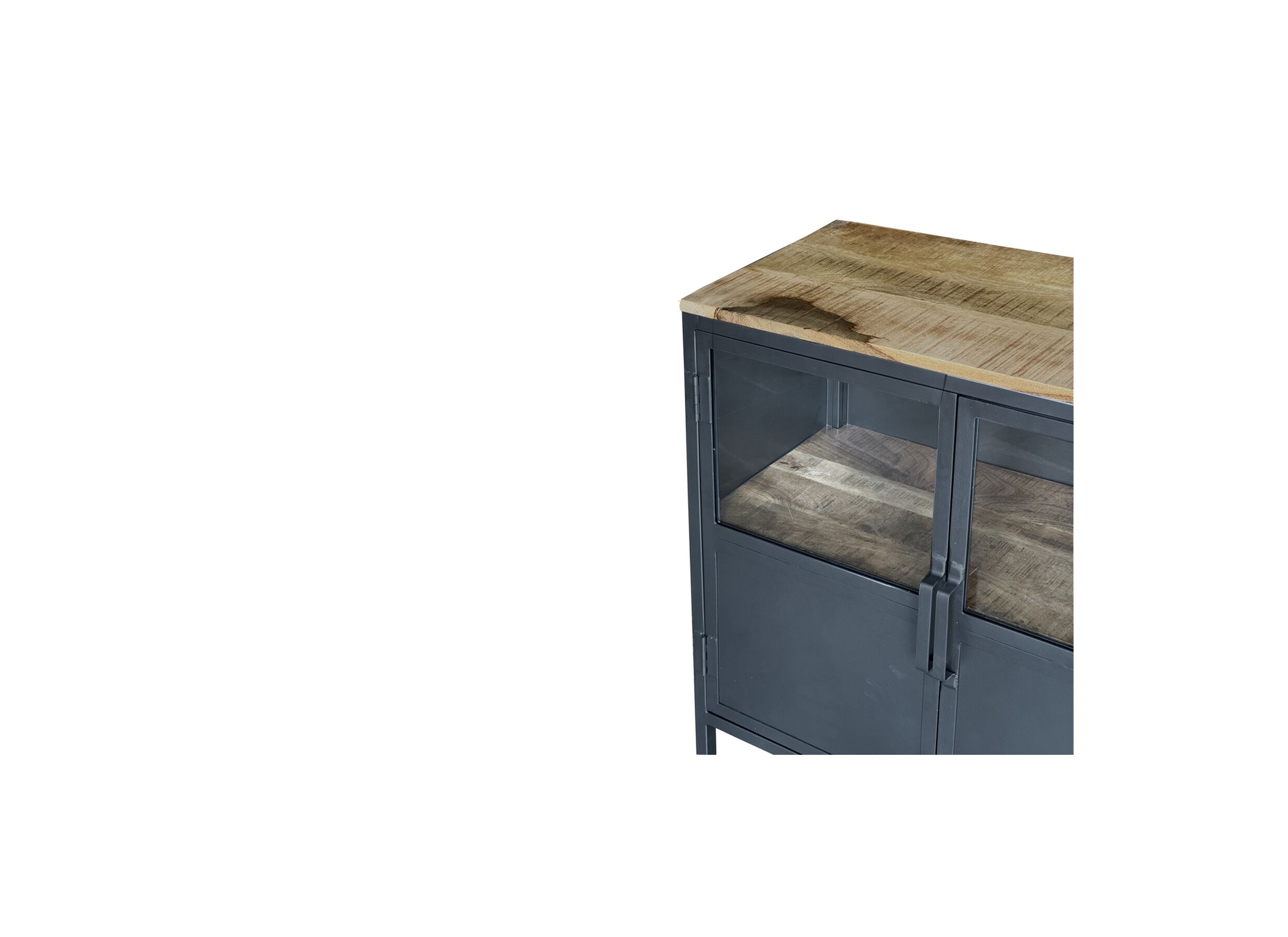 Detail - Buffet Titano 180cm - fer & manguier massif - gris & naturel