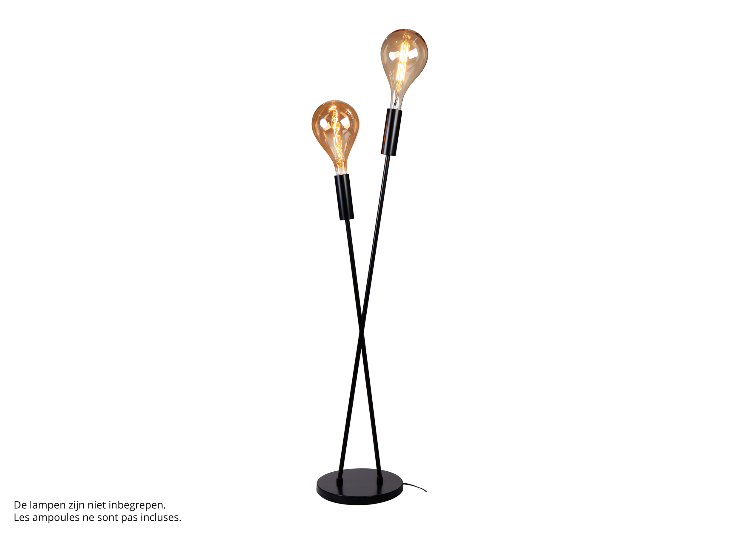 Overzichtsfoto - Staande lamp Mojo H130cm E27 - metaal - zwart