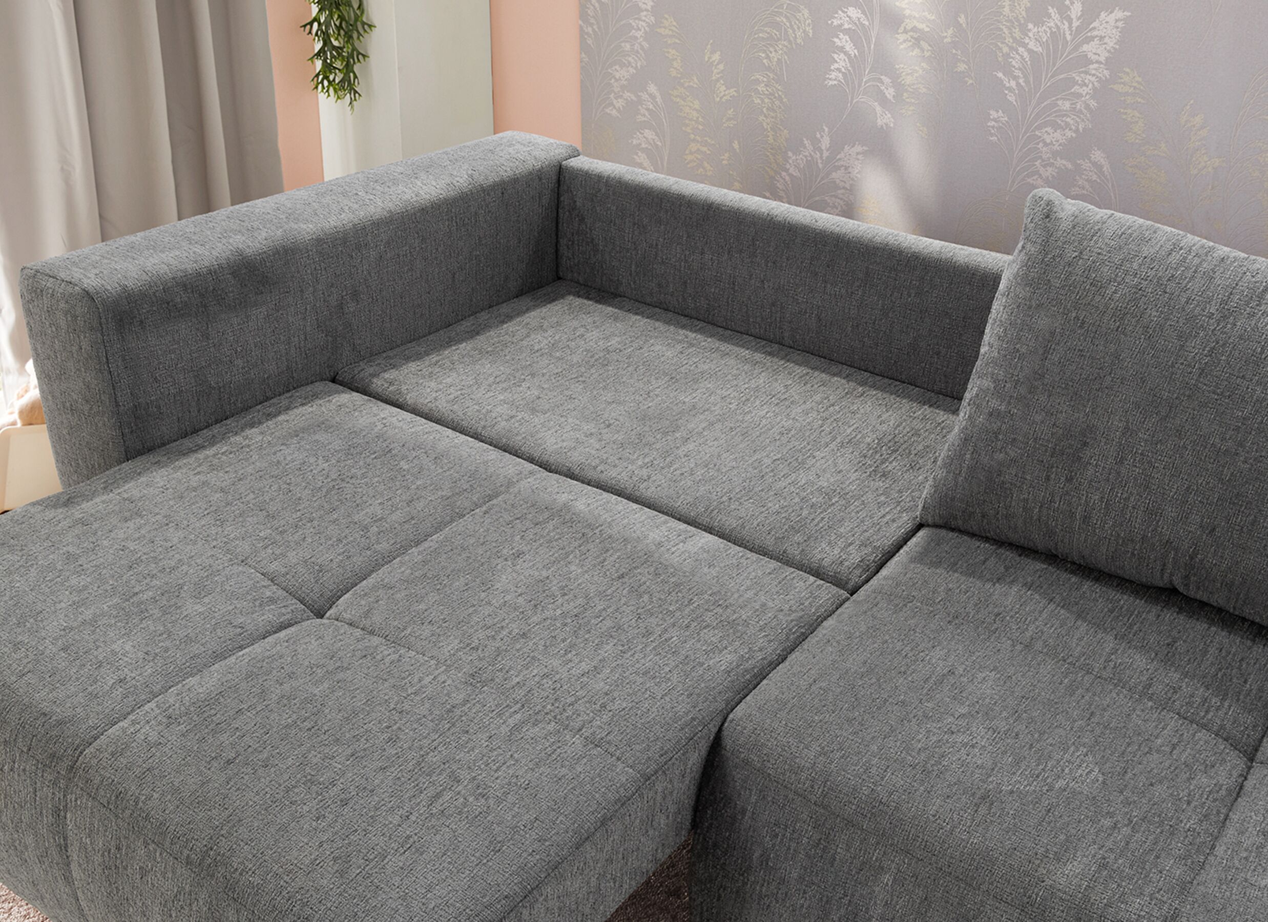 Sfeerfoto - Zetel Relax Bigsofa 4-zit - stof - chenil middengrijs