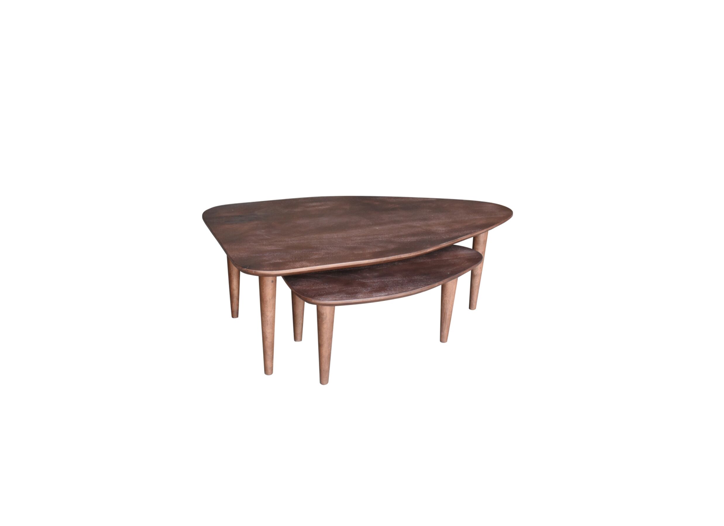Plus Important - Table basse Ginger 100x64/69x49 - mangueir massif - naturel - lot de 2