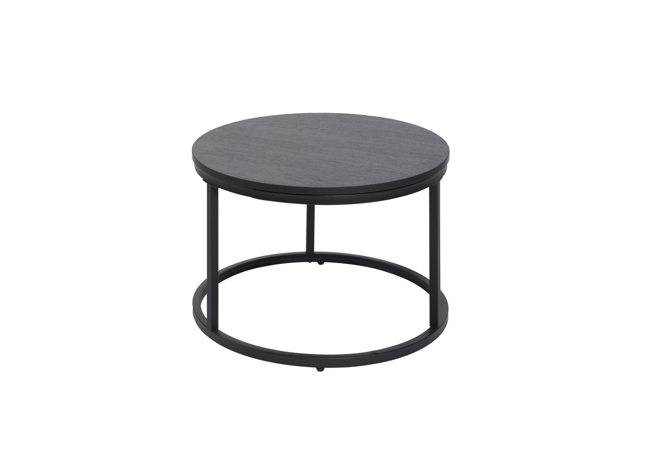 Overzichtsfoto - Salontafel Ø70/Ø50cm - melamine - nero set van 2