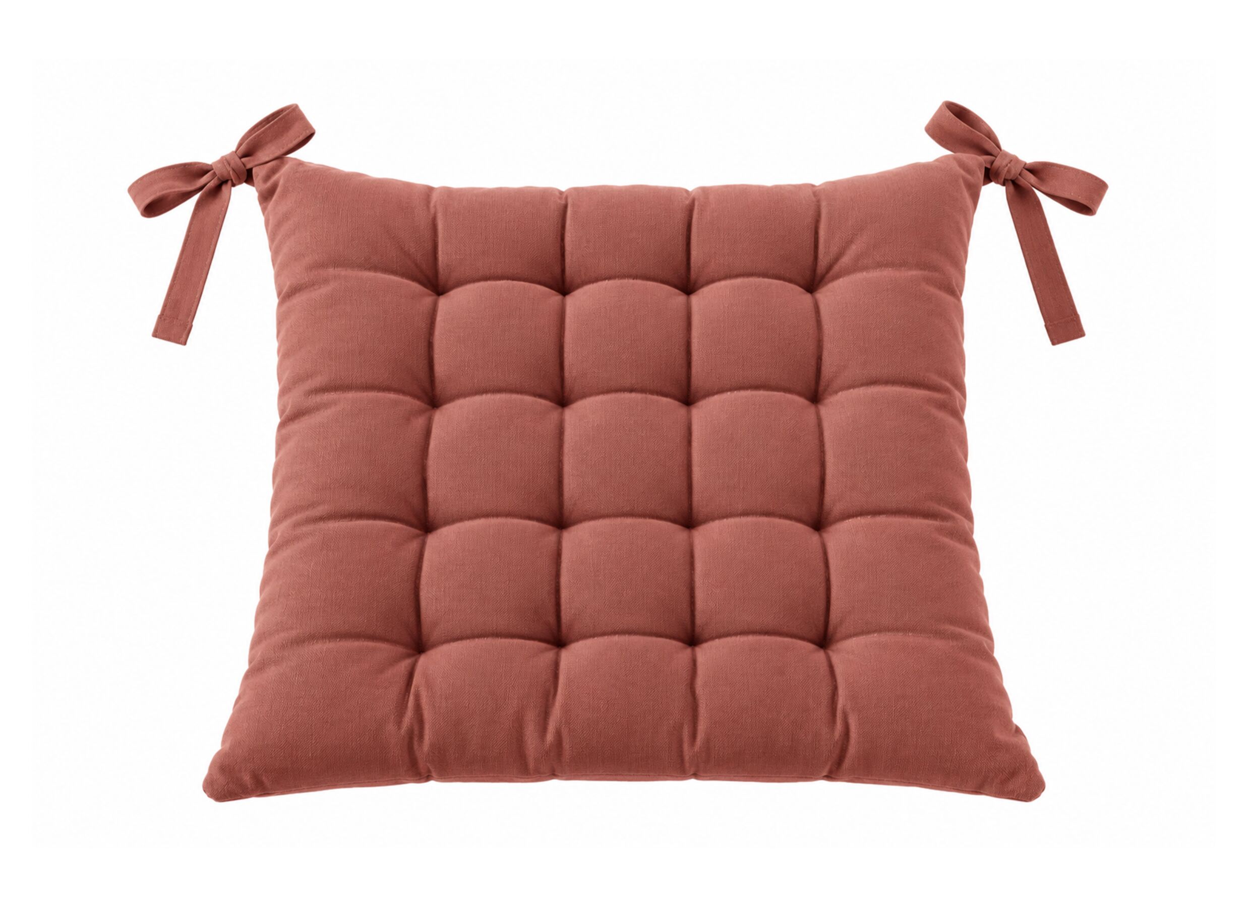 Stoelkussen Essential 38x38cm - katoen - terracotta - Coussin de chaise Essential 38x38cm - coton - terracotta