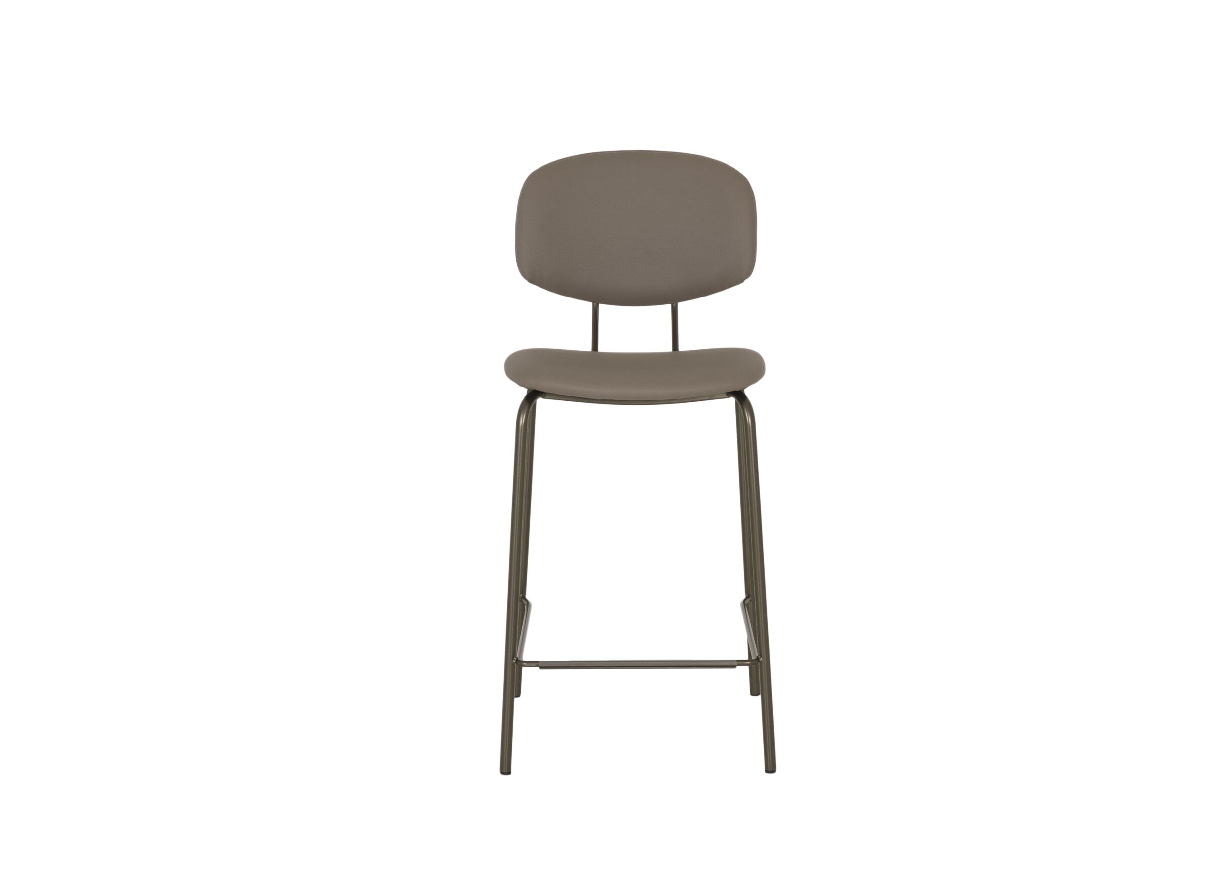 Barstoel Bistro ZH65cm - lederlook - donkerbrons/fango