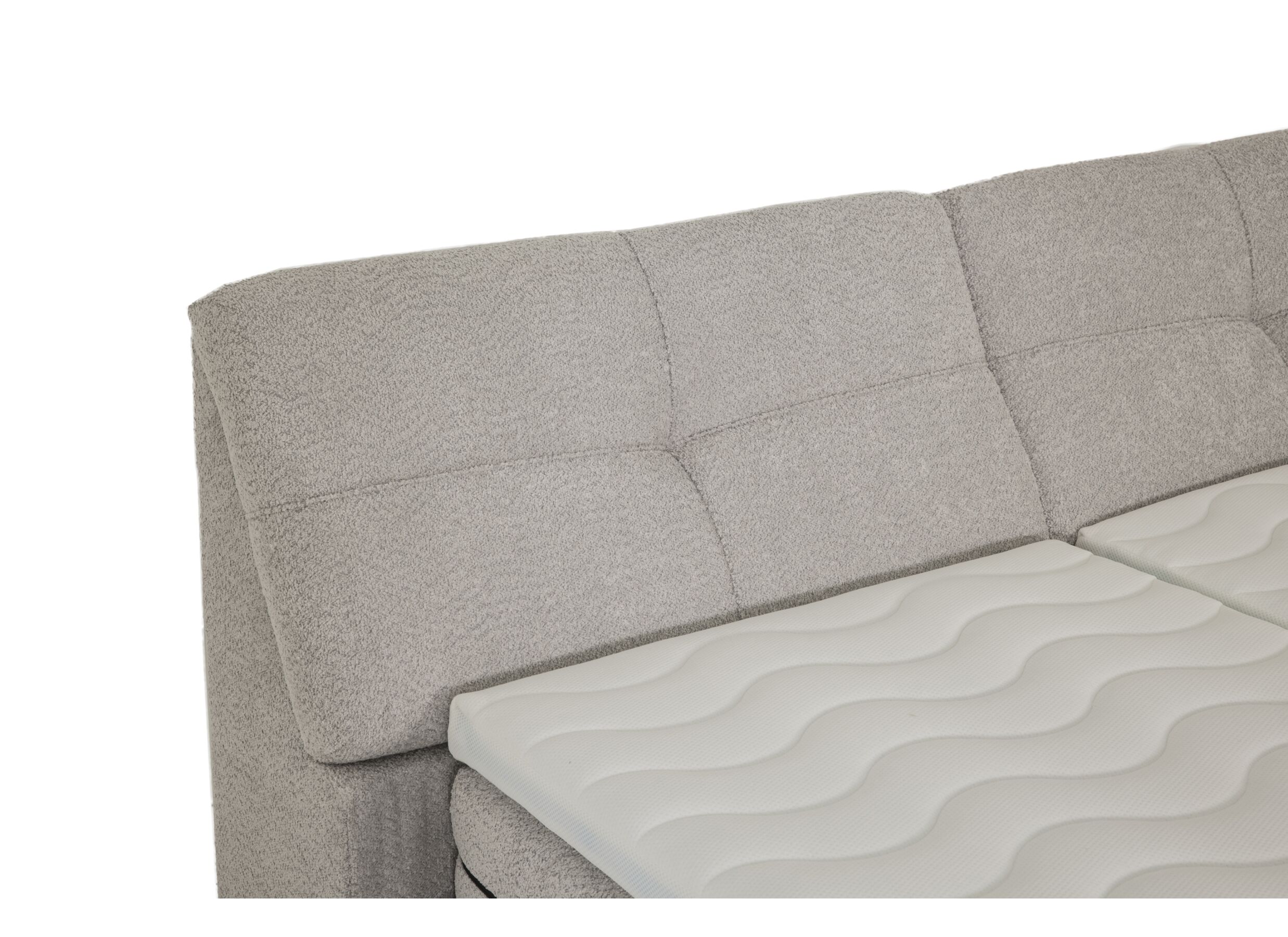 Detail - Boxspring Reynosa 180x200cm avec rangement/électrique tissu argent