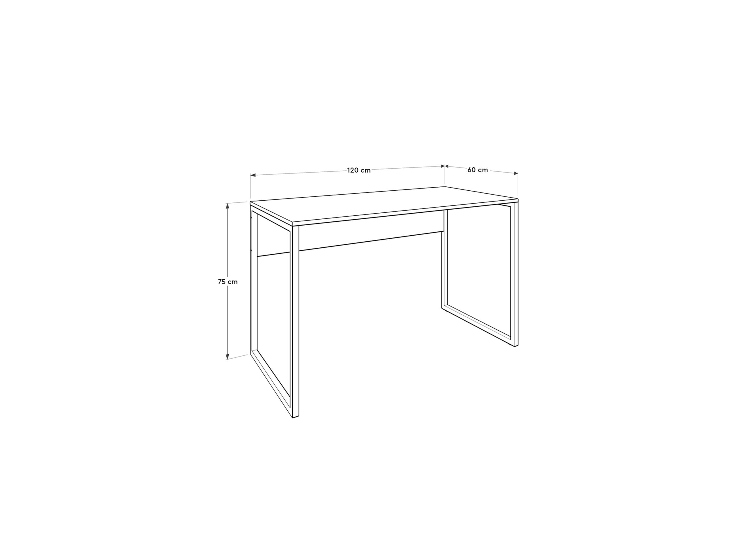 Bureau Maras 120x60x77cm - melamine - walnoot