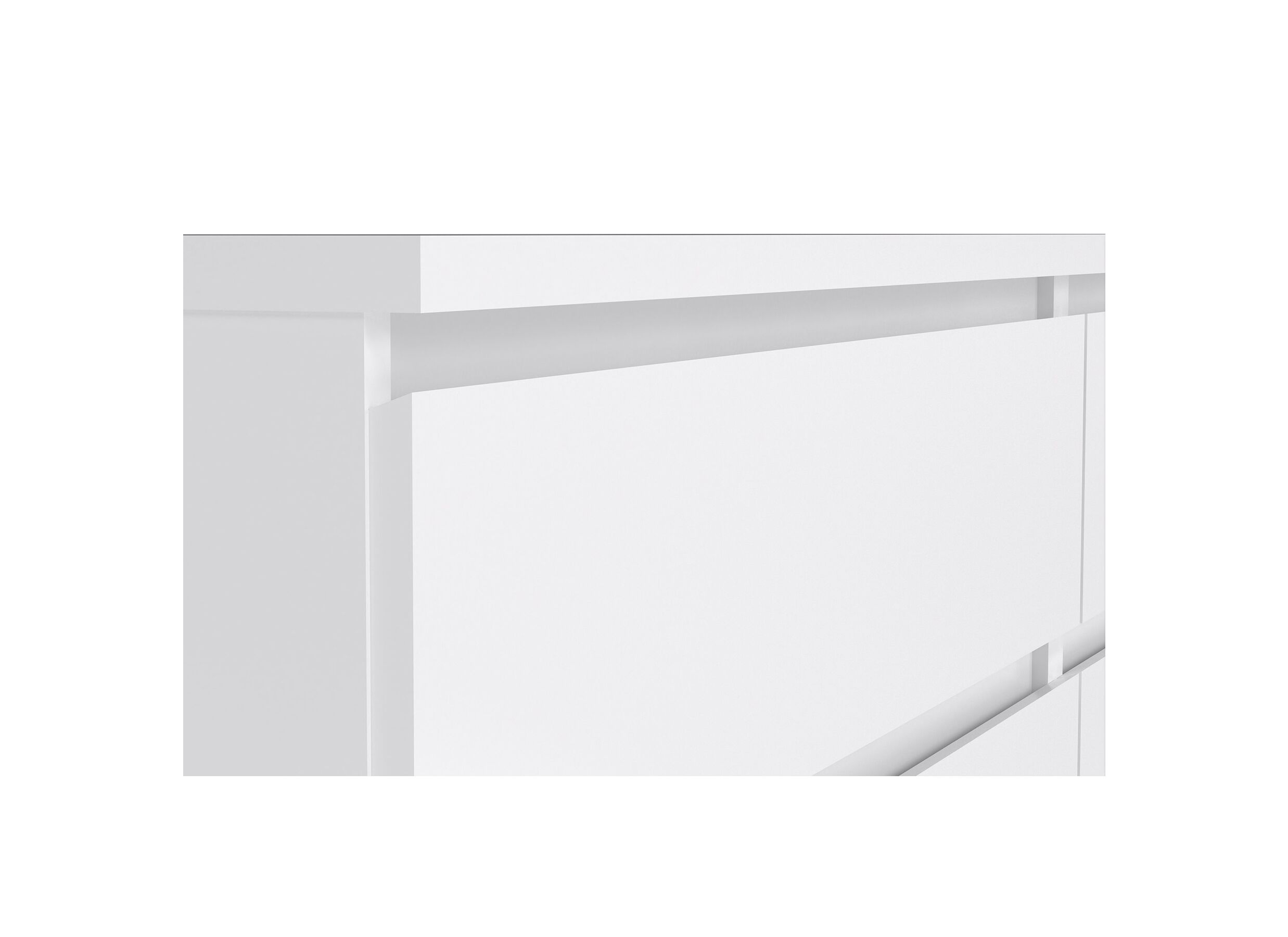 Commode Naia 154x50x71cm - mélamine - blanc laqué
