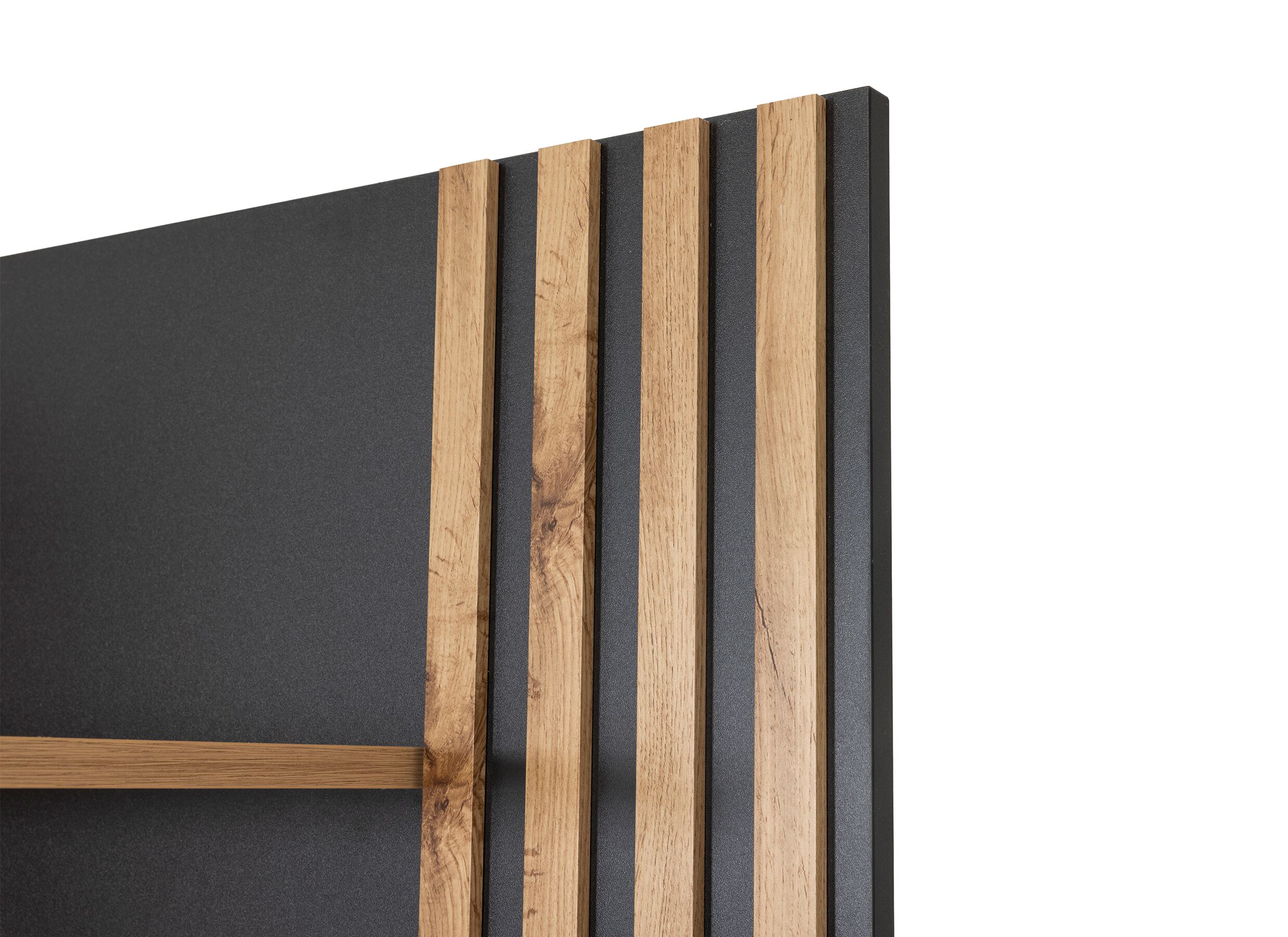 Detail - Meuble d'entrée Tamarisk 140cm - mélamine - wotan oak & noir
