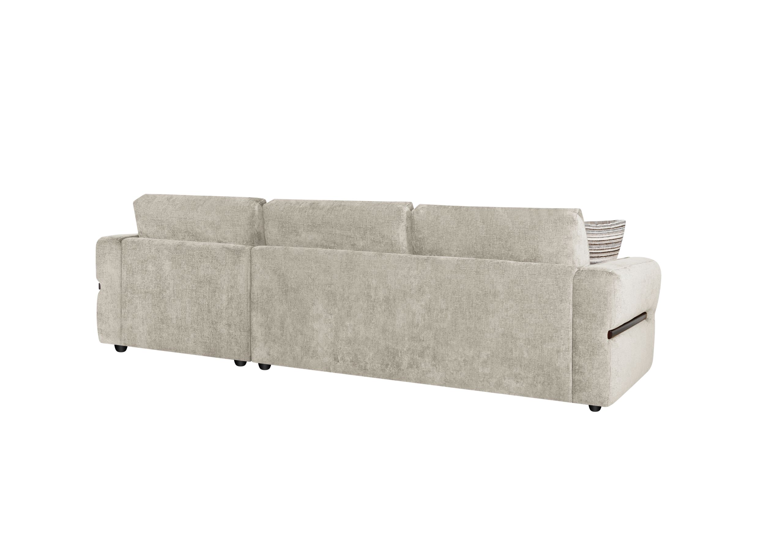 Aperçu - Canapé d'angle Cantillo 297x157cm - chenille - beige