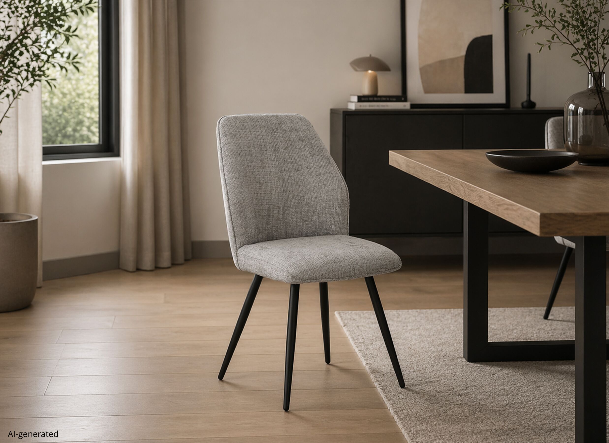 AI Generated - Chaise ST2418 51x64x89cm - tissu - gris