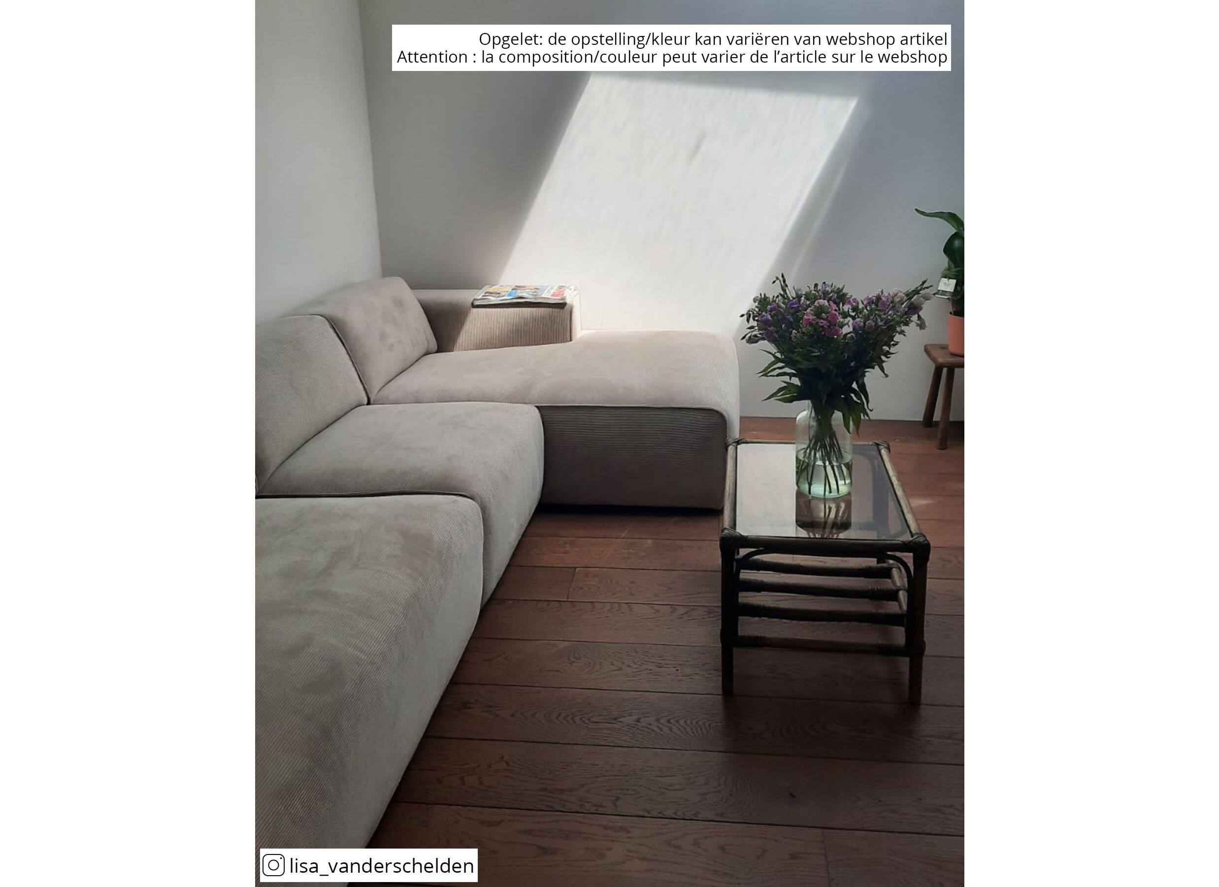 Hoeksalon Enjoy 227x161cm - stof - beige