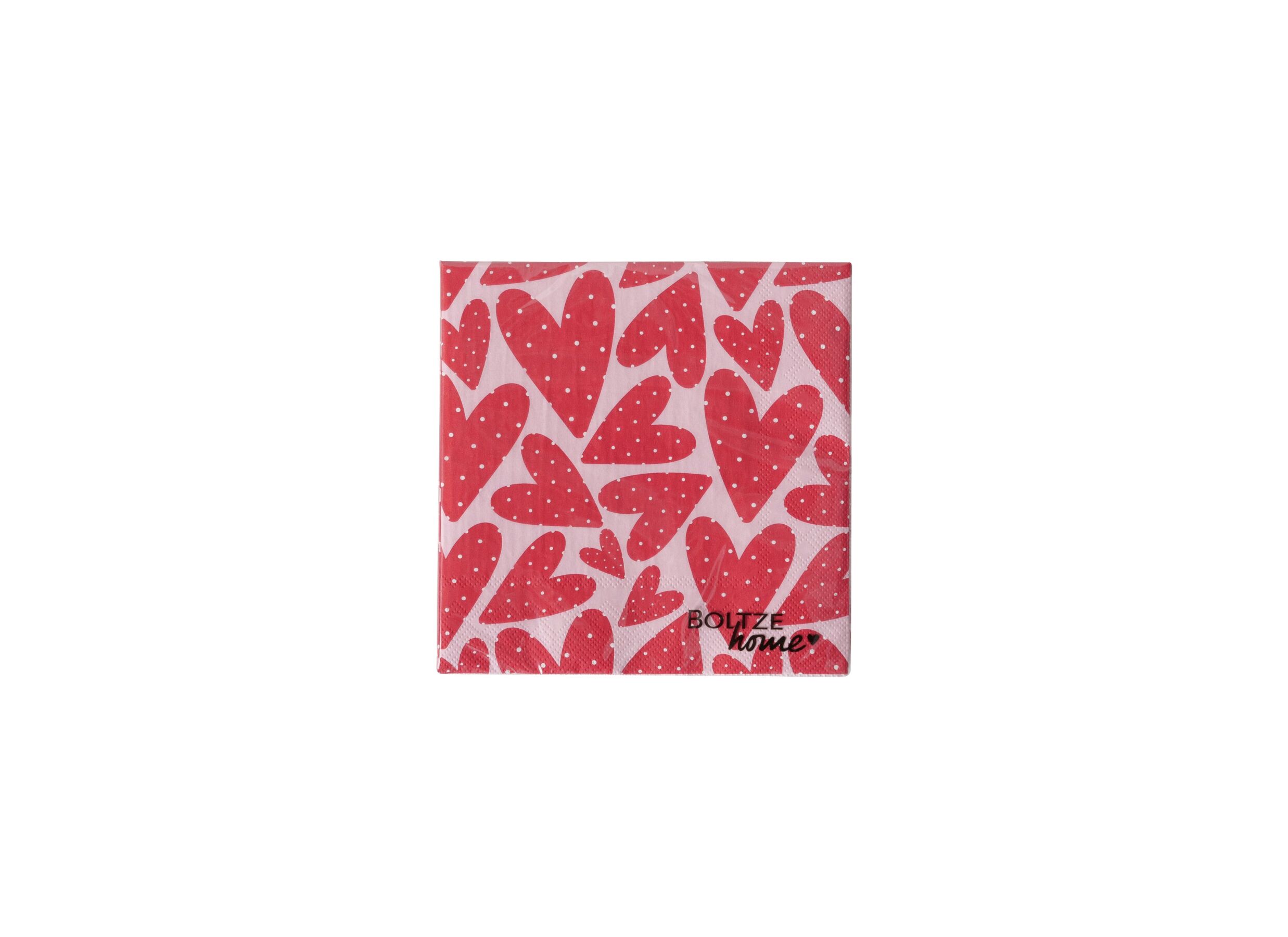 Aperçu - Serviette Milena 16,5x16,5cm - papier - rose/rouge 20 pièces