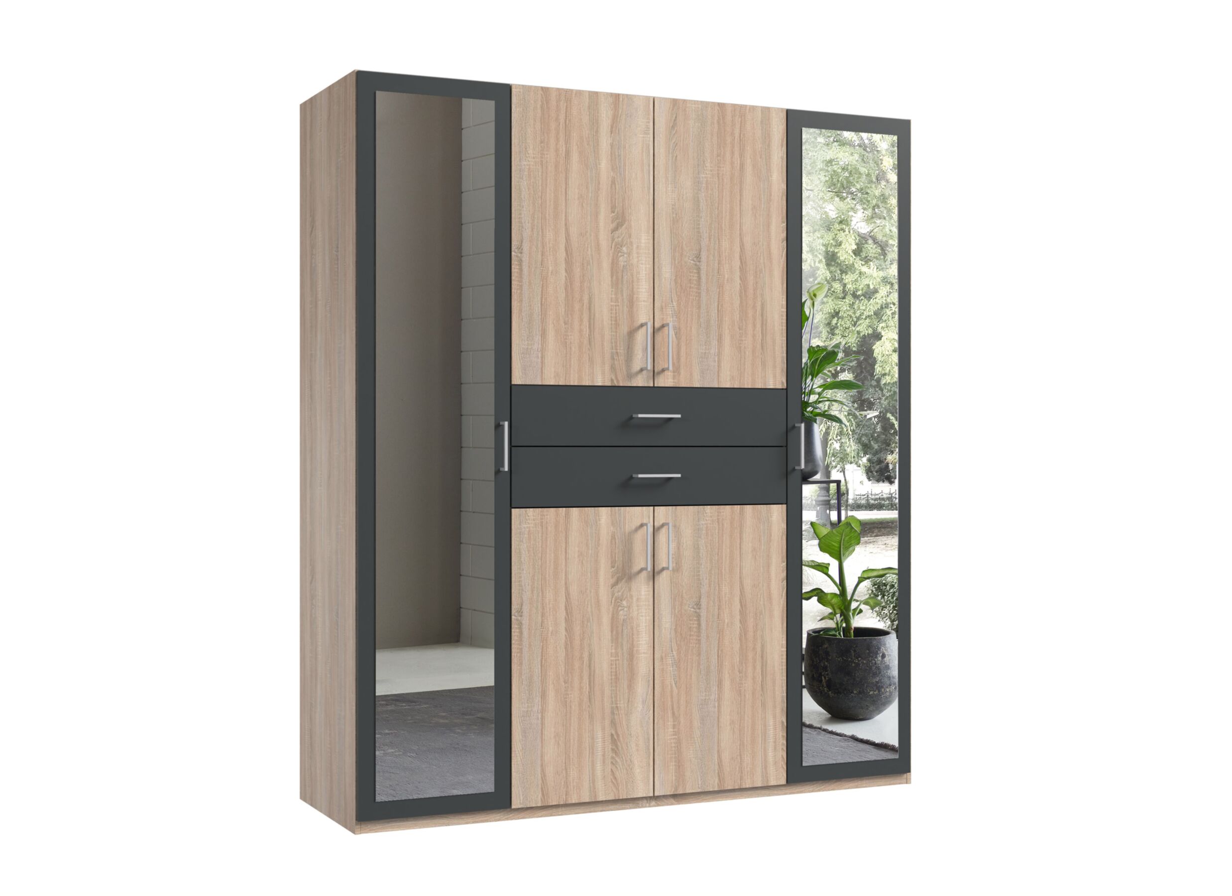 Plus Important - Garde-robe Diver 180cm - décor - chêne sonoma & grafit