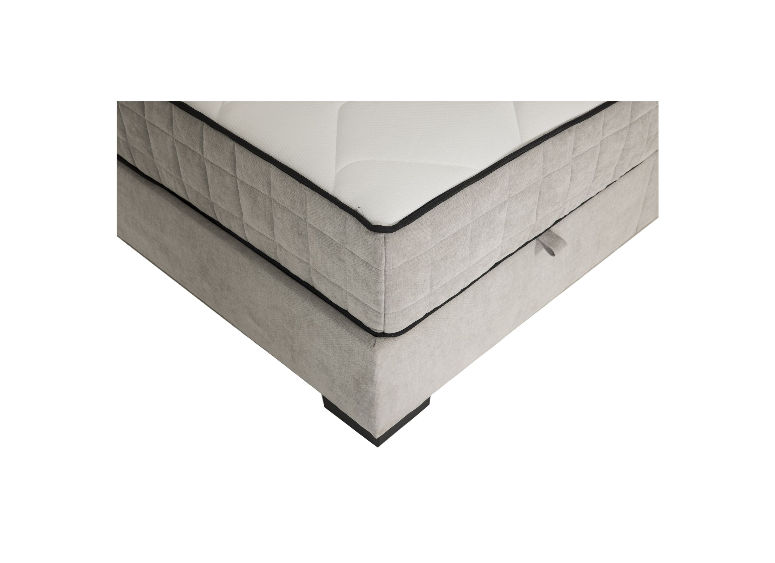Detail - Lit box Nagol A 160x200cm avec rangement tissu argent