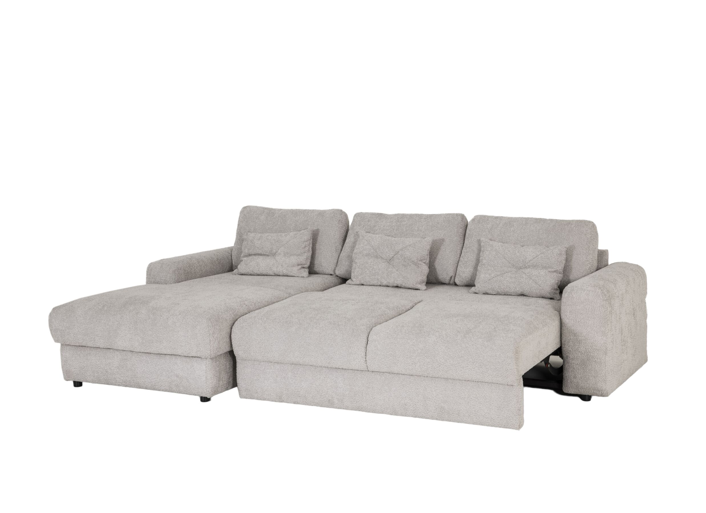 Aperçu - Canapé d'angle Siracusa 310x185cm - tissu - silver avec fonction lit et rangement