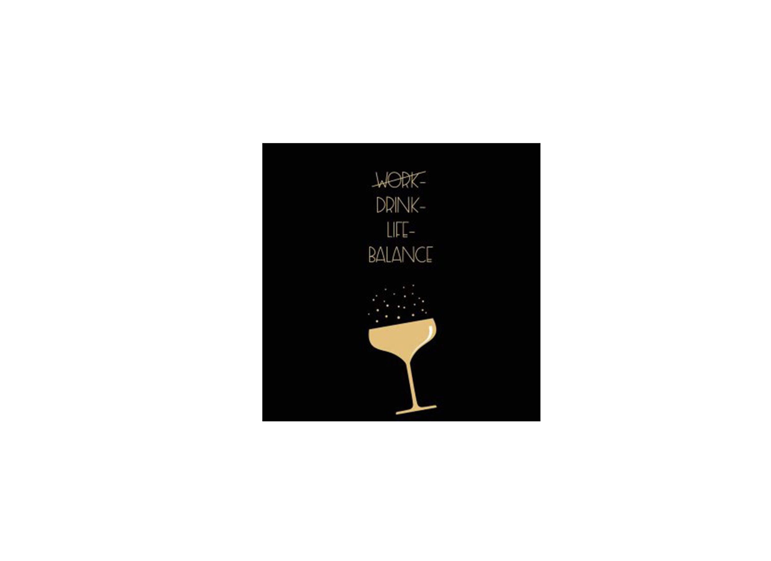 Serviette Drink-Life-Balance 25x25cm noir 20 pièces - Serviette Drink-Life-Balance 25x25cm - papier - noir 20 pièces