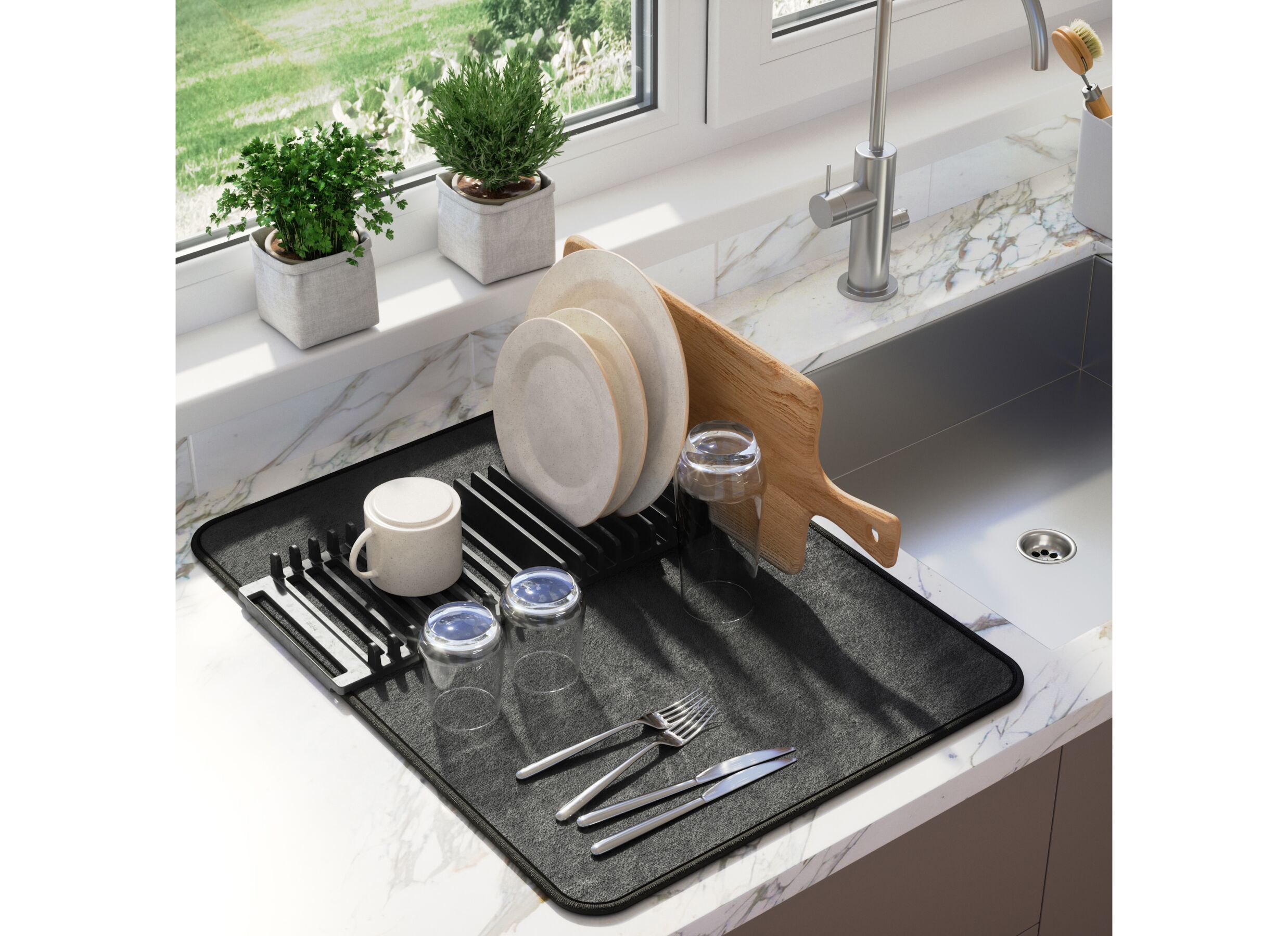 Foto ambiance - Tapis drainant Udry noir mat