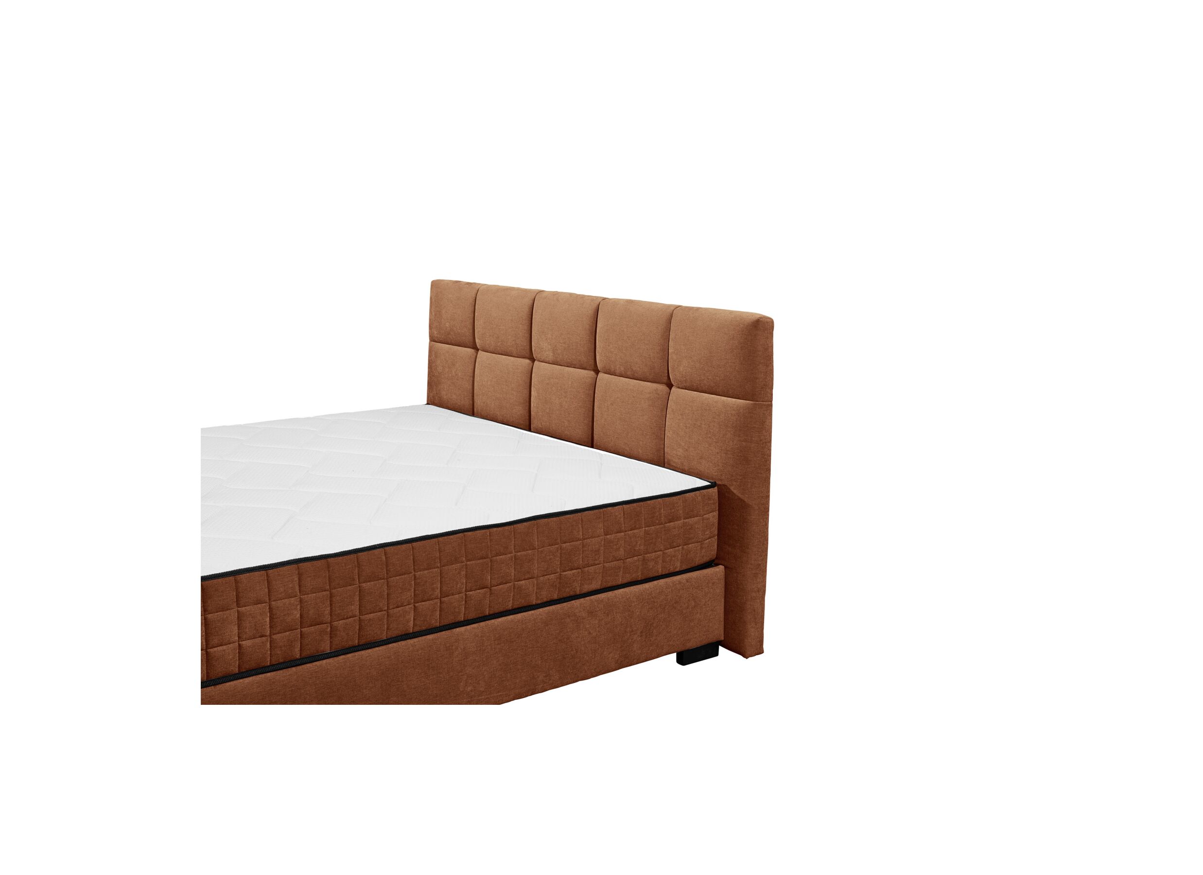 Detail - Lit box Nagol A 160x200cm avec rangement tissu cognac
