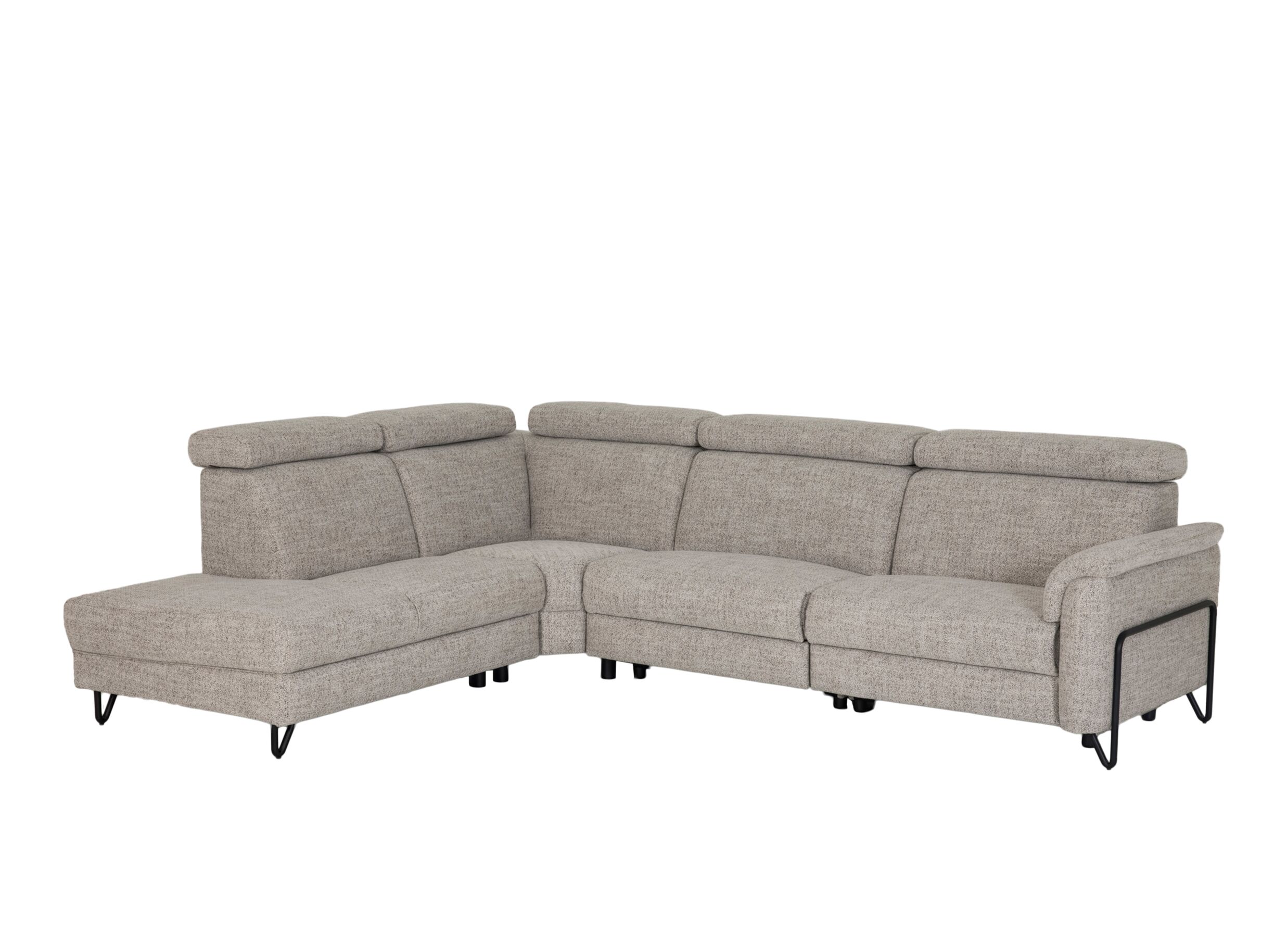 Hoeksalon Azul 294x230cm - stof - greige met relax - Canapé d'angle Azul 294x230cm - tissu - greige avec relax