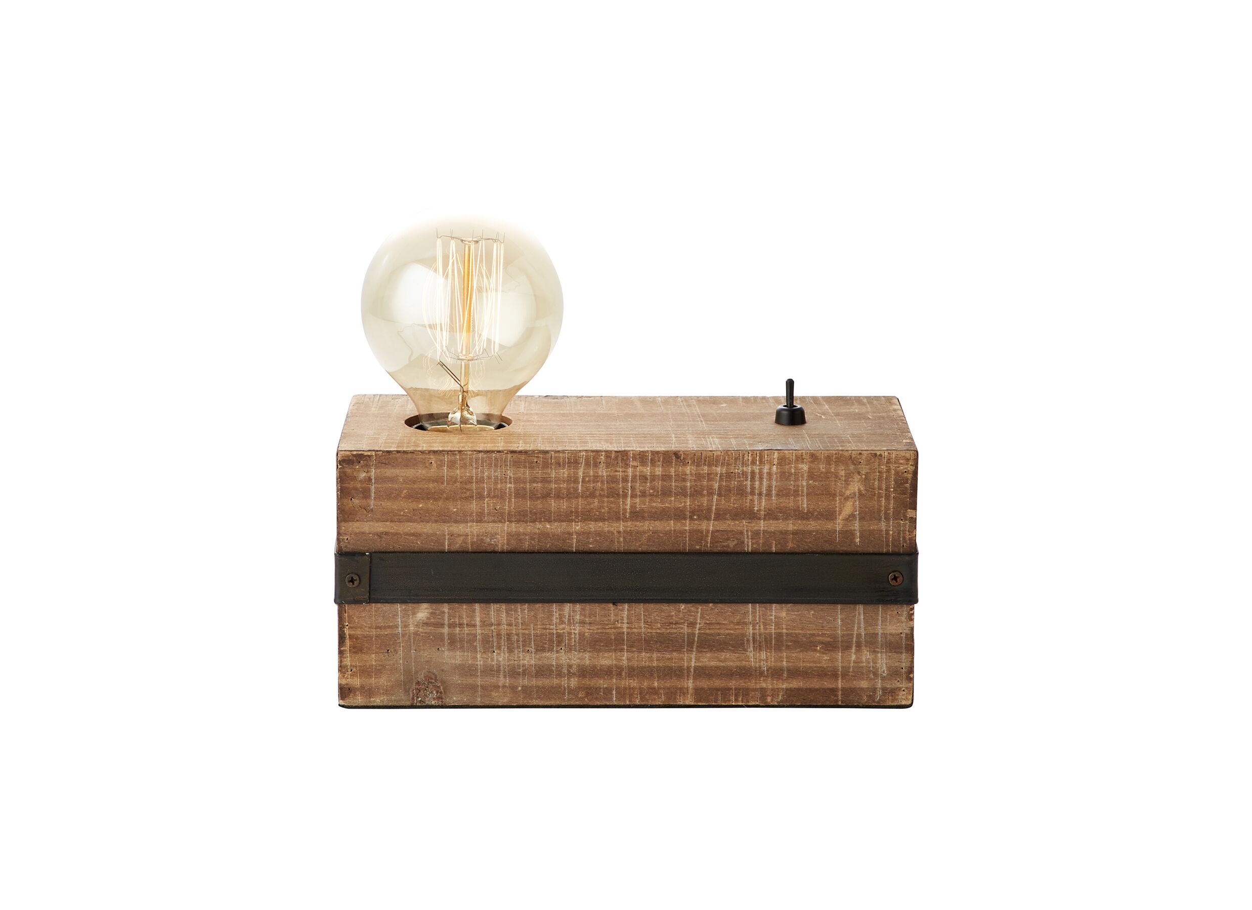 Tafellamp Woodhill E27 H12cm hout massief bruin