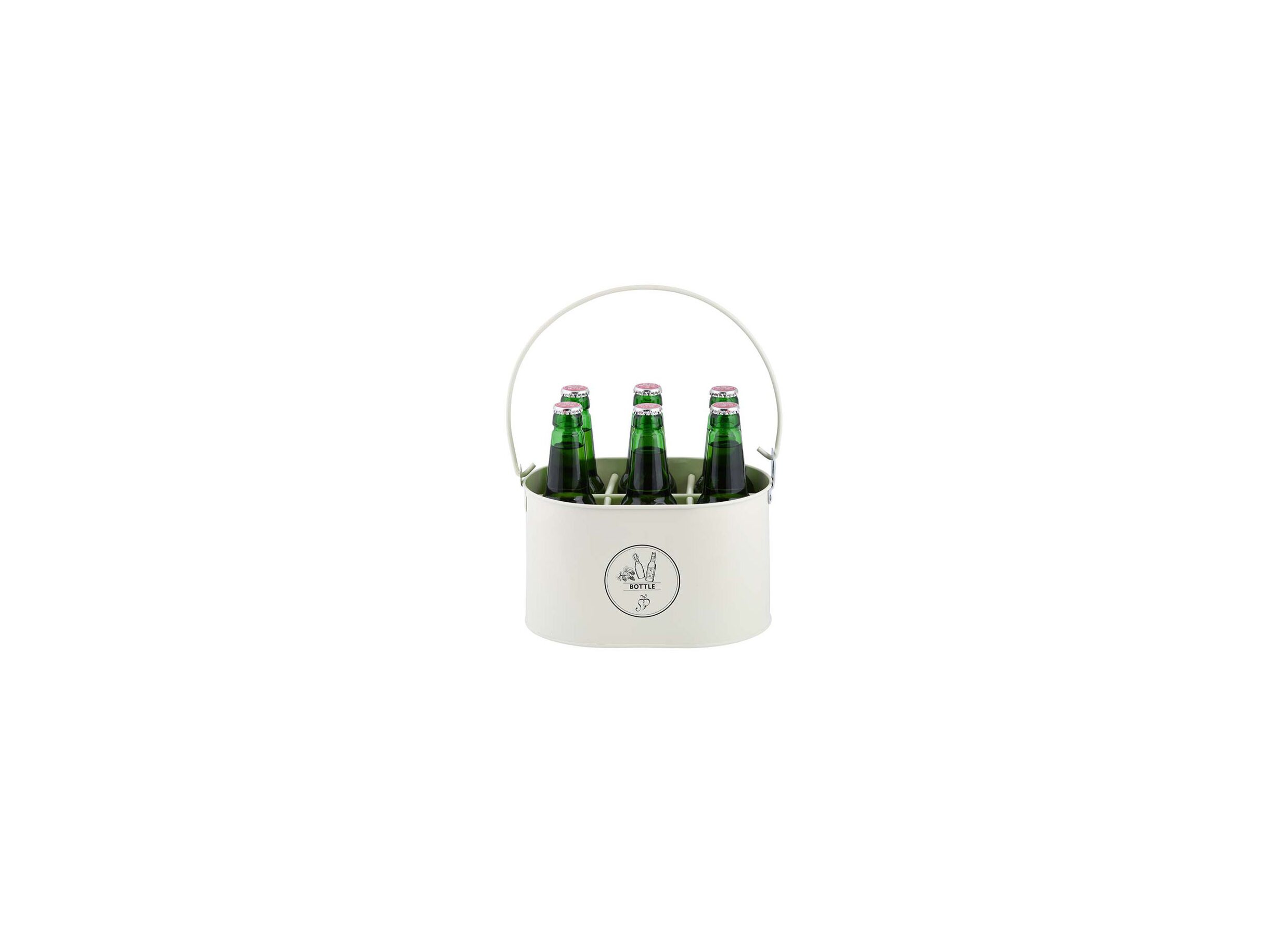 Aperçu - Caisse à bouteilles H17,5cm acier crème