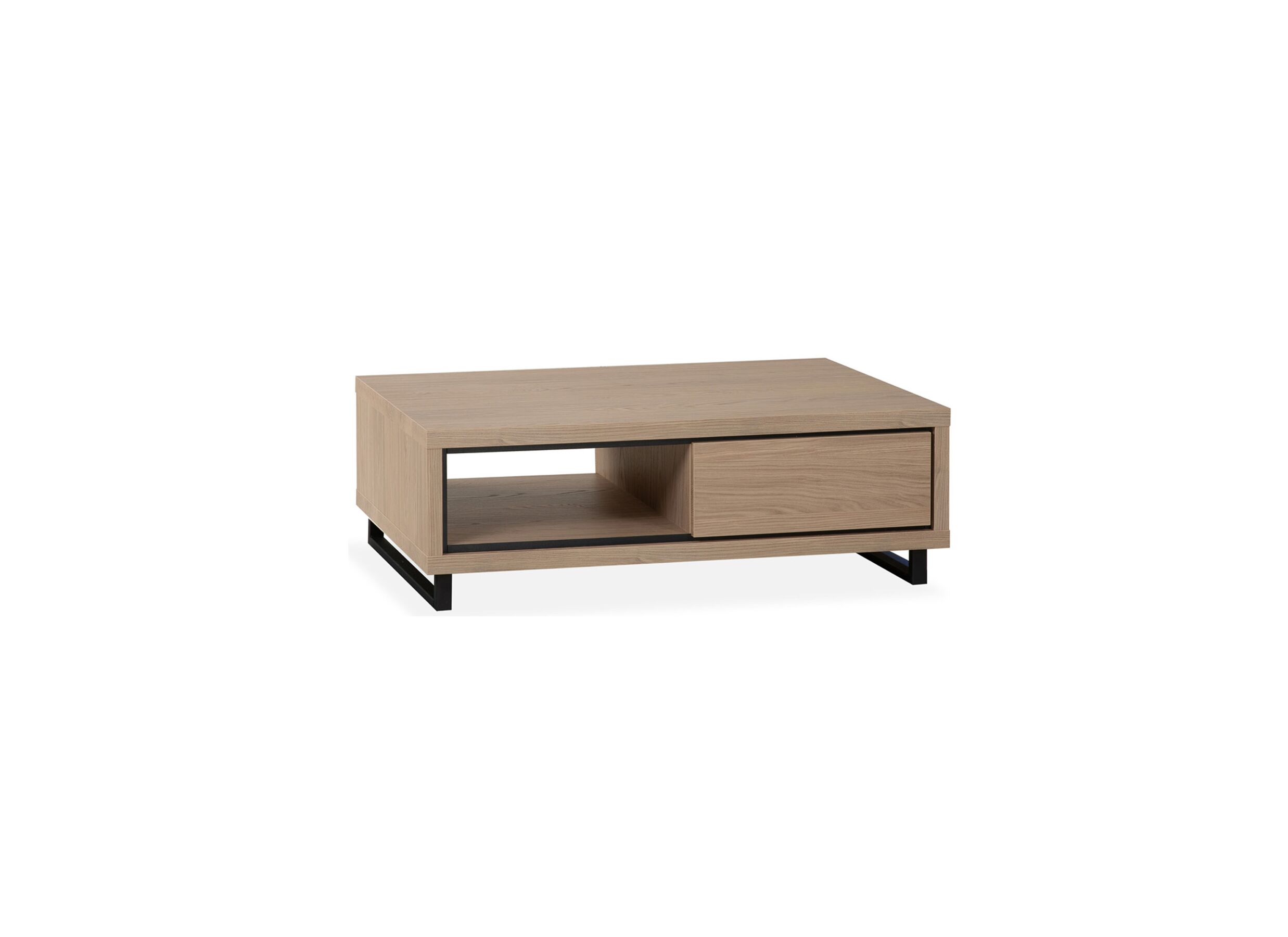 Table basse Lazio 135x40cm - lamulux - misty oak avec rangement