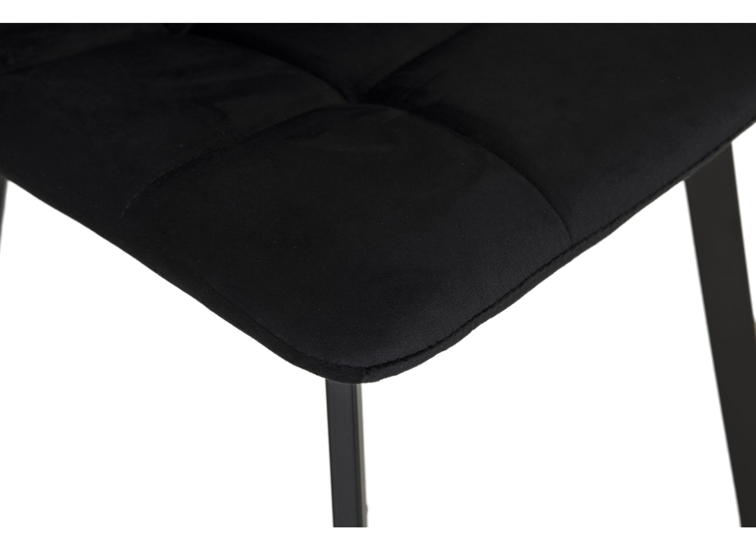 Detailfoto - Stoel Runner 44x54x87cm - fluweel - zwart