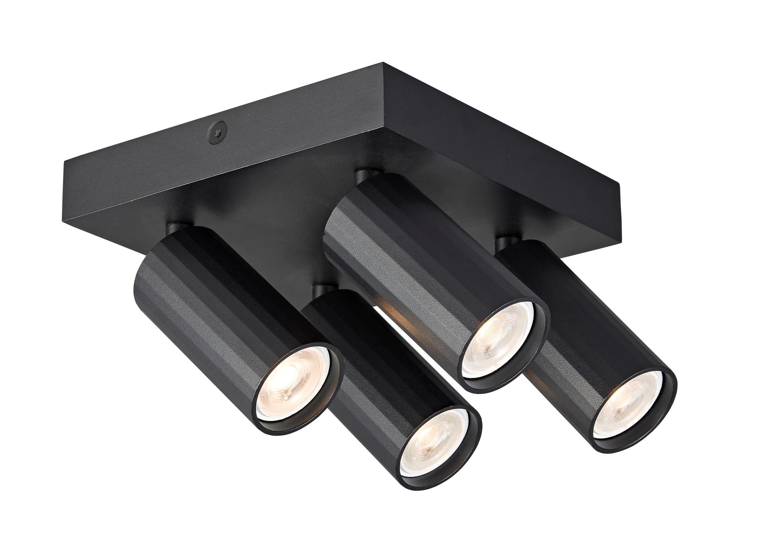 Opbouwspot 4xGU4 - aluminium - zwart - Spot 4xGU4 - aluminium - noir