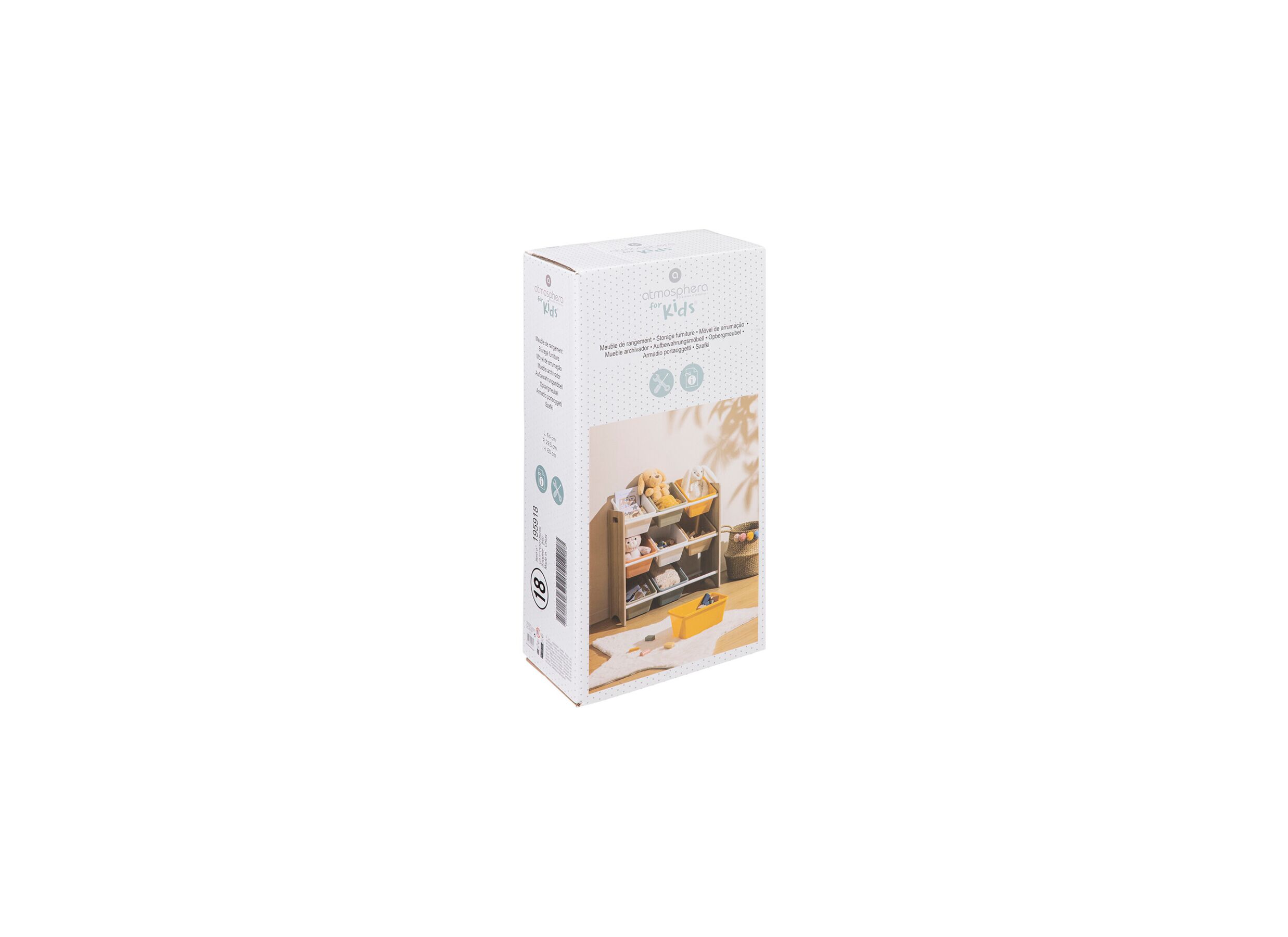 Overzichtsfoto - Opbergrek Play 60x29,50x66cm met 9 opbergboxen
