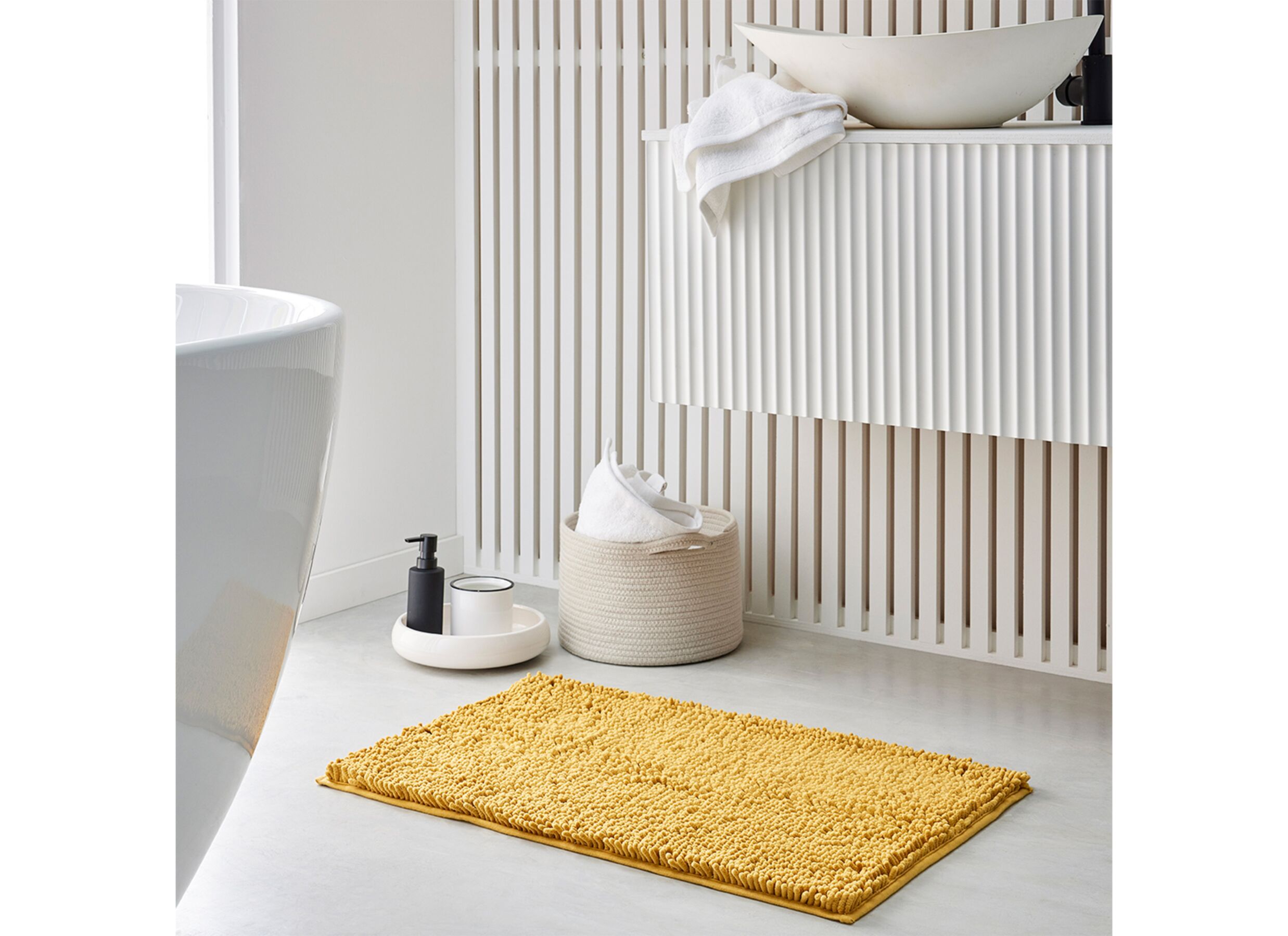 Foto ambiance - Tapis de bain Essential 80x50cm - polyester - ochre