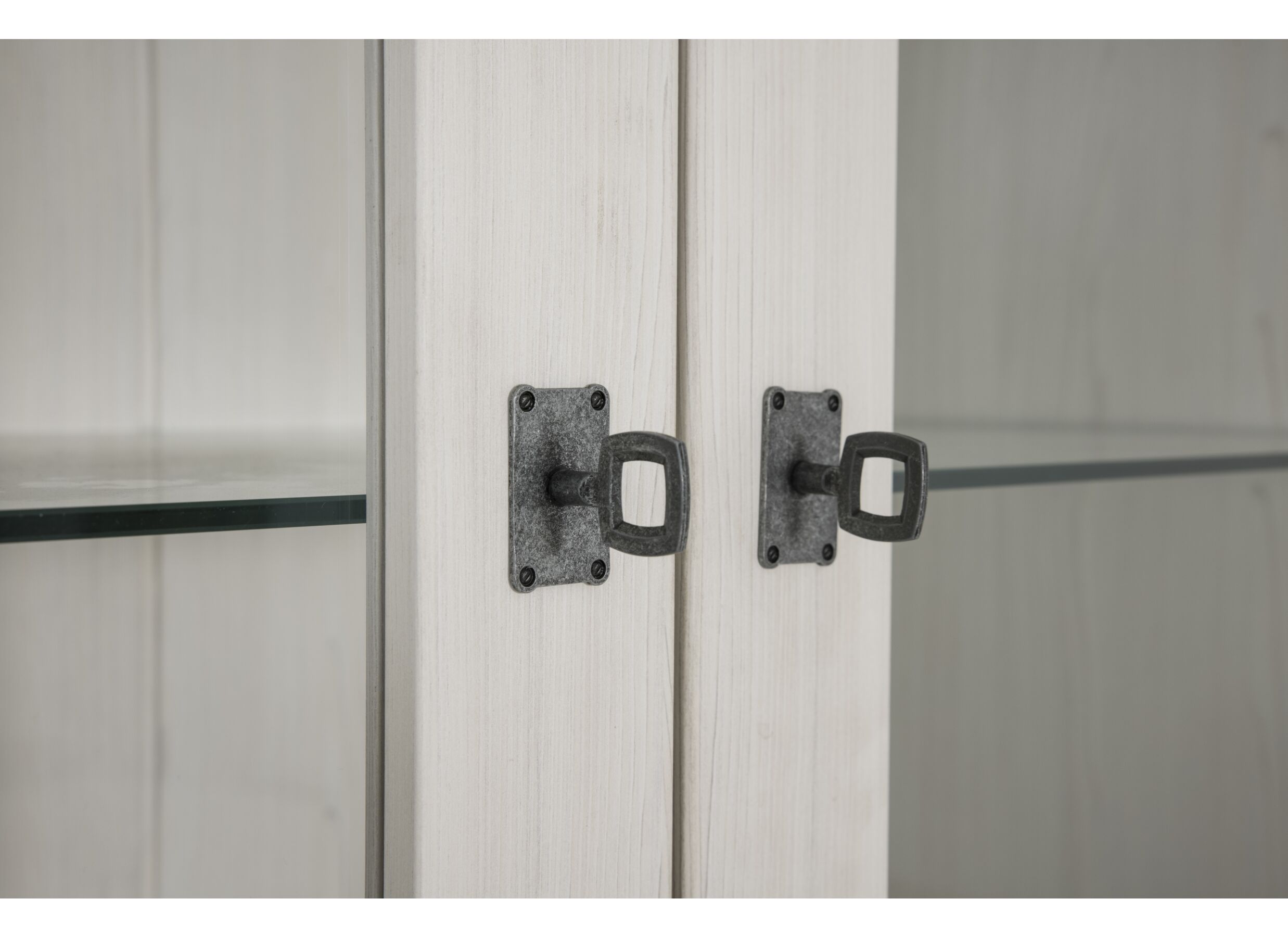 Detailfoto - Vitrinekast 122cm - decor - lariks/bruine eik