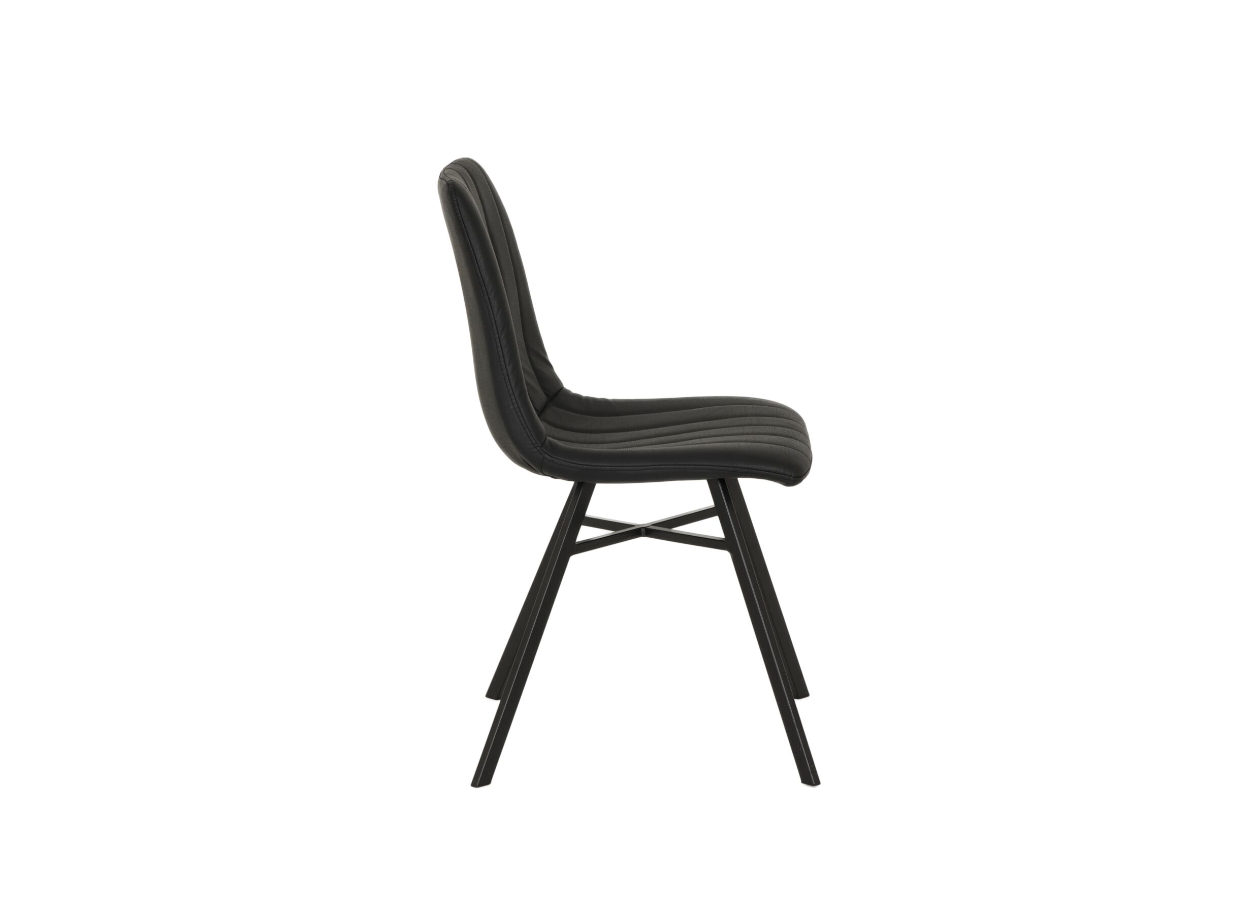Stoel S190 45,5x56x87,5cm - lederlook - zwart