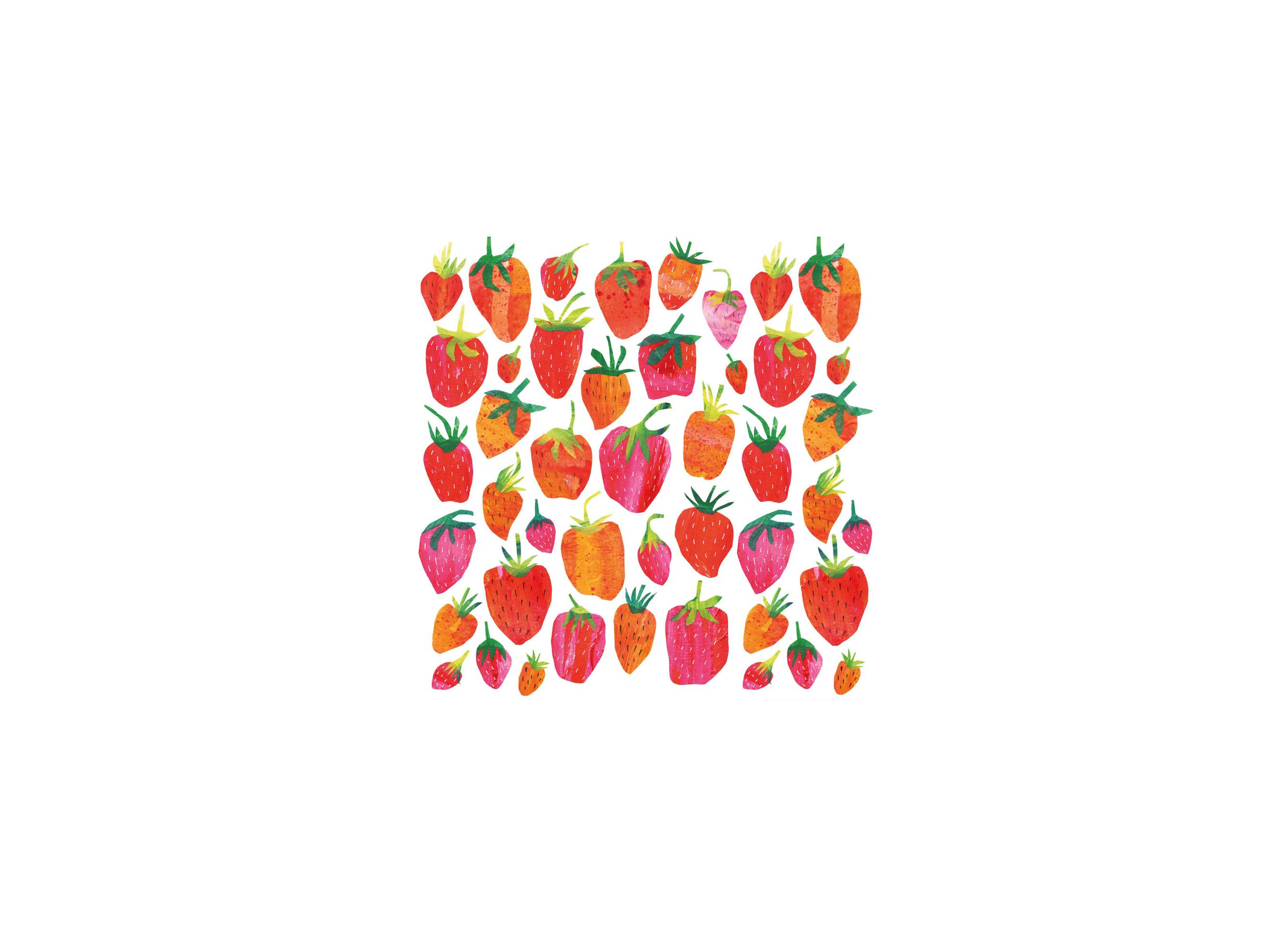 Serviette Strawberry 25x25cm rouge 20 pièces - Serviette Strawberry 25x25cm - papier - rouge 20 pièces