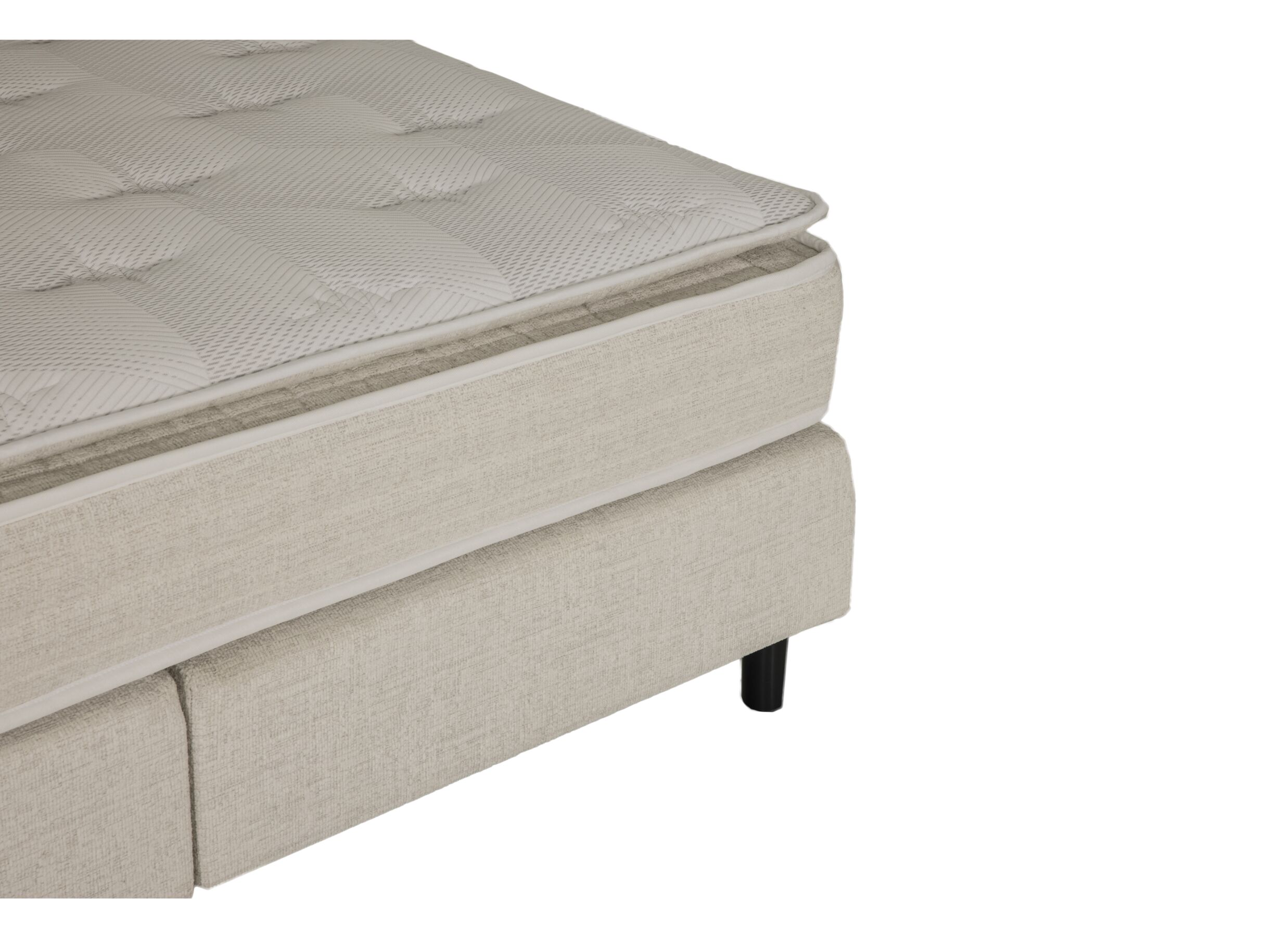Detailfoto - Boxspring Kingstyle 140x200cm - stof - beige met opbergruimte