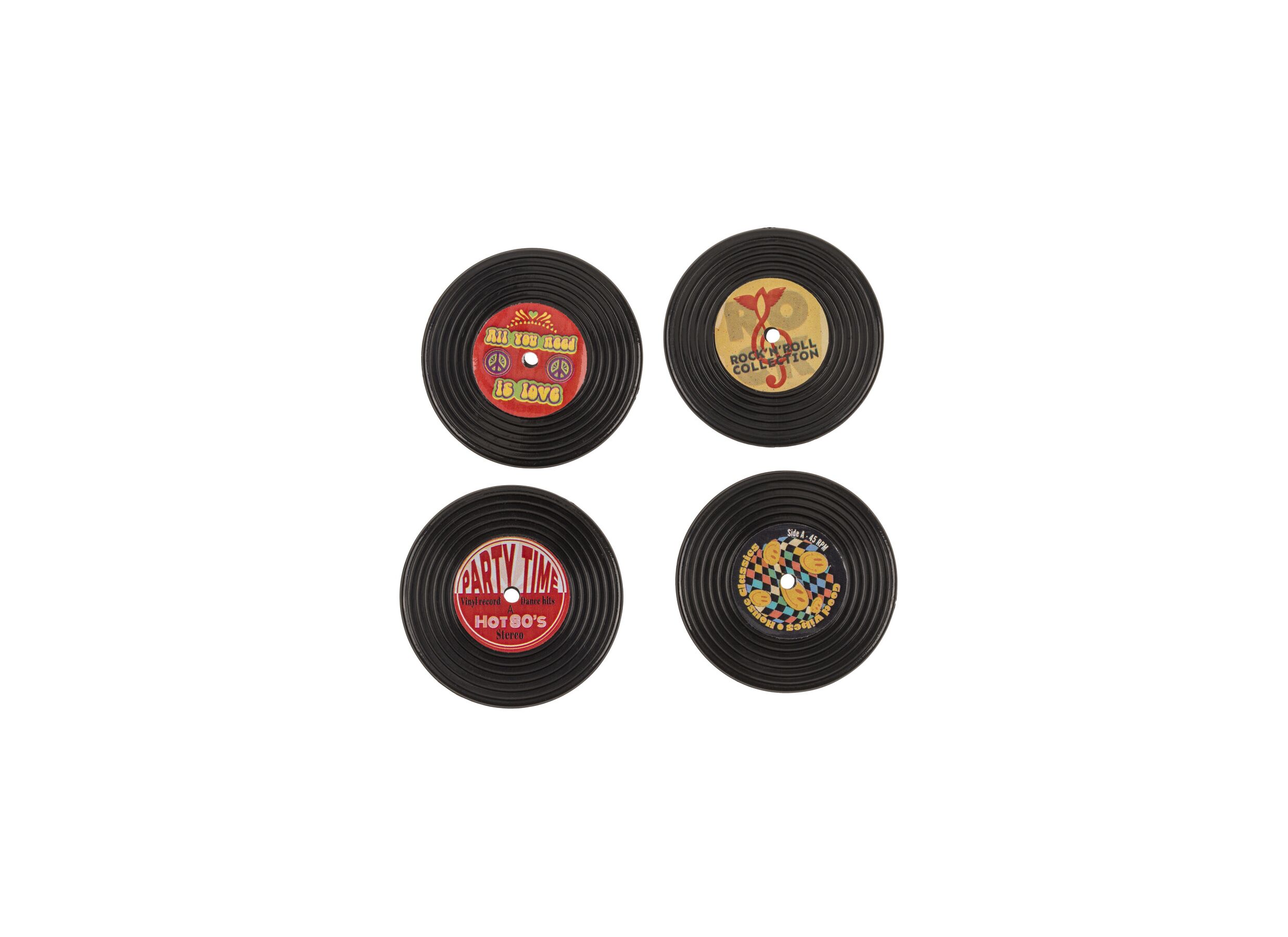 Overzichtsfoto - Magneten Retro Vinyl set van 4